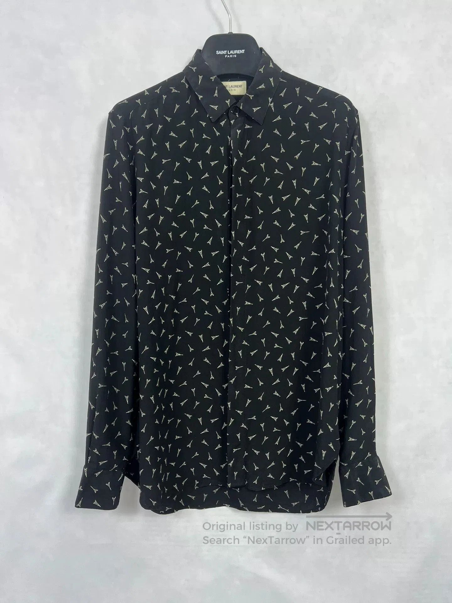 Saint Laurent Paris Saint Laurent Eiffel Tower Printed Shirt. Size S / US 4 / IT 40 - 1 Thumbnail