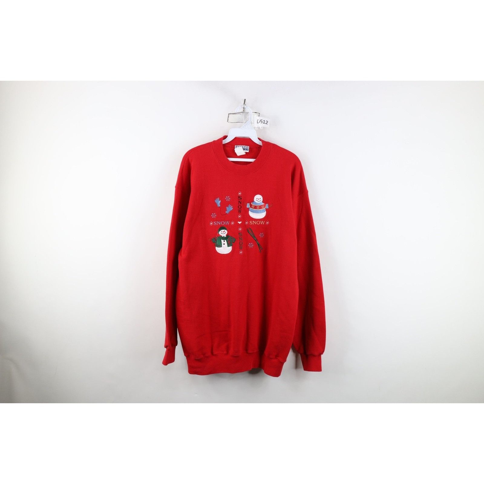 Vintage Vintage 90s Streetwear Faded Christmas Snowman Sweatshirt Size L / US 10 / IT 46 - 1 Thumbnail