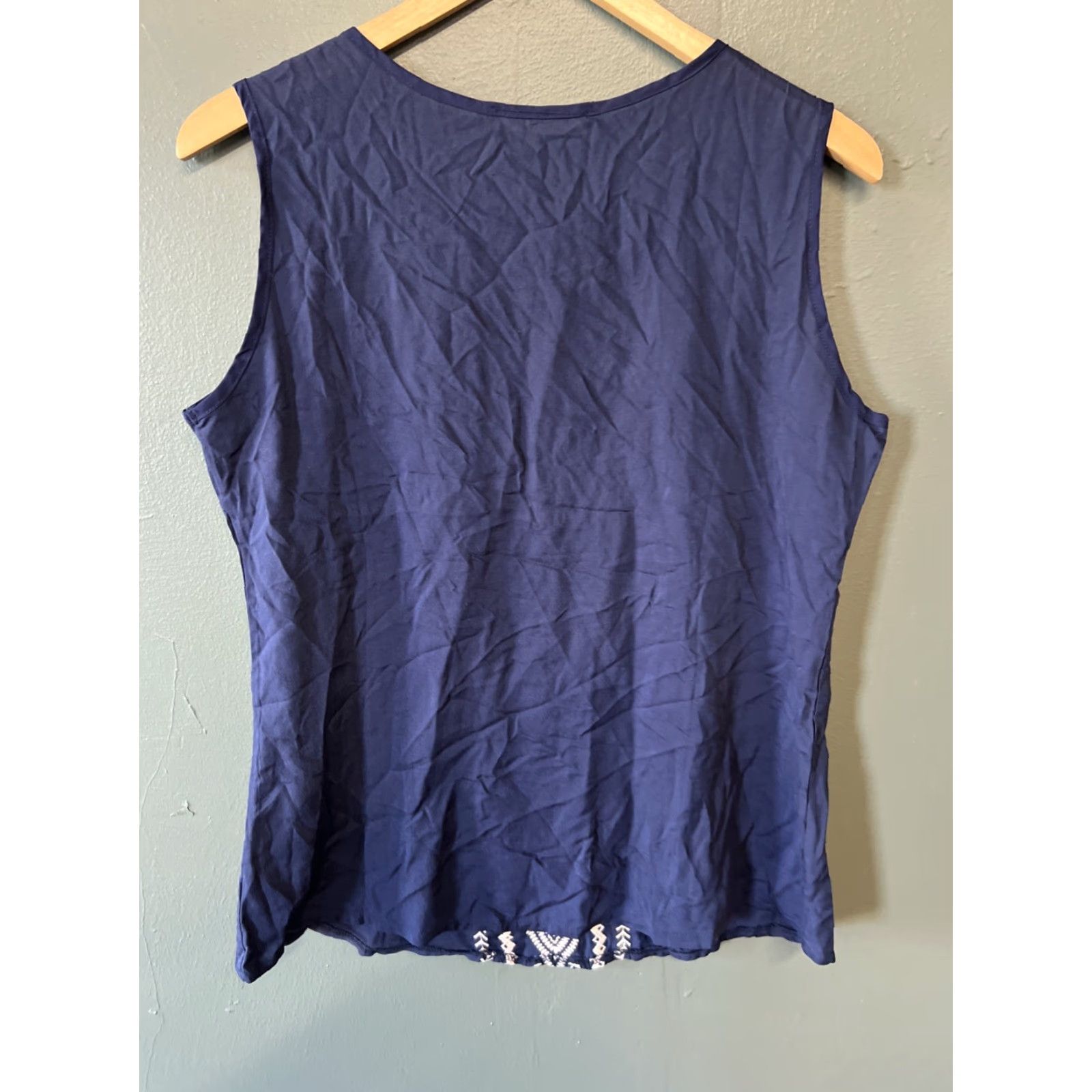 Vintage NWT Solitaire Embroidered Sleeveless Blouse Top Sz LG Western Hippie Boho Rodeo Shirt Womens Blouse Bohemian Hippie 90s Size L / US 10 / IT 46 - 4 Thumbnail