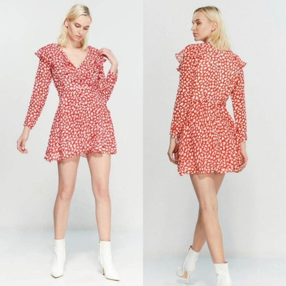Free People NWT New $148 Free People Frenchie Red White Wrap Dress Size Size XS / US 0-2 / IT 36-38 - 2 Thumbnail