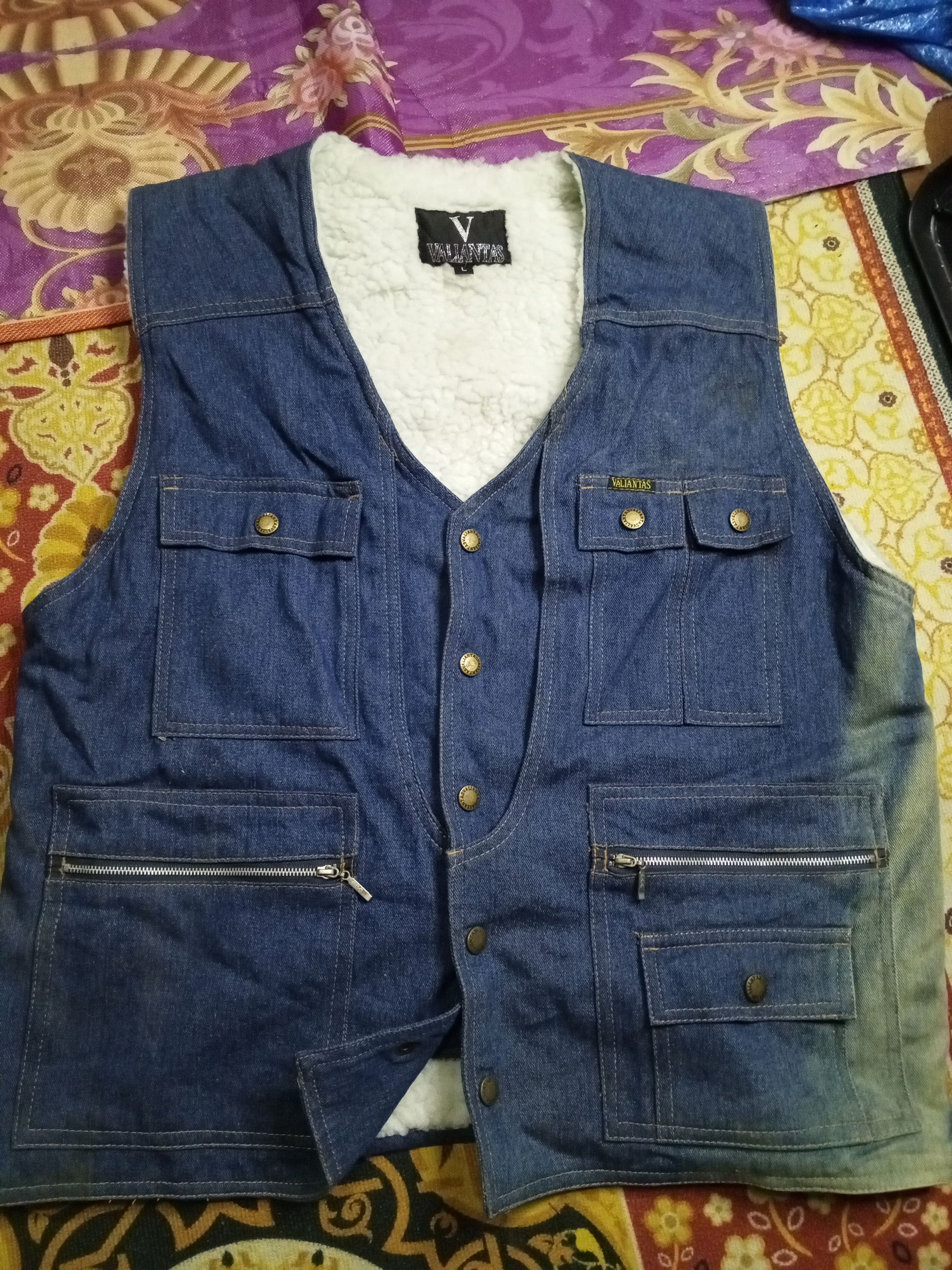 Japanese Brand VALIANTAS VEST JEANS MULTI POCKET Size L / US 10 / IT 46 - 1 Thumbnail