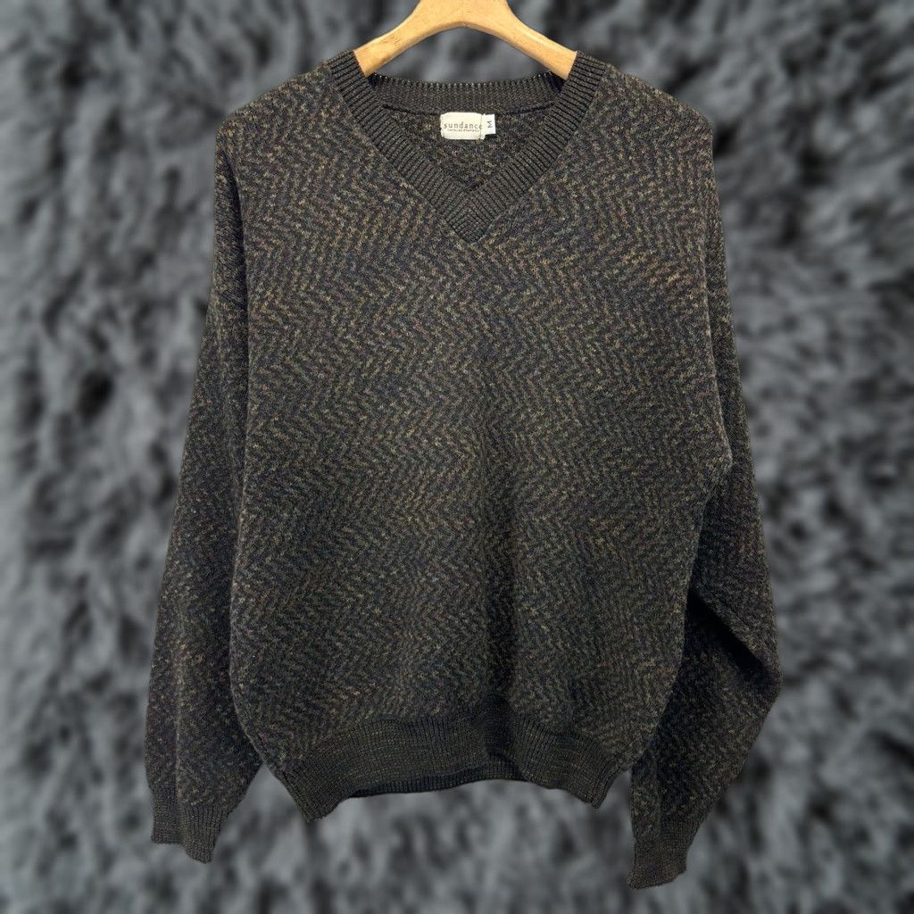 Vintage VINTAGE Sundance V-Neck Sweater Men’s Medium Brown 80s Pullover Long Sleeve Knit Size US M / EU 48-50 / 2 - 1 Thumbnail