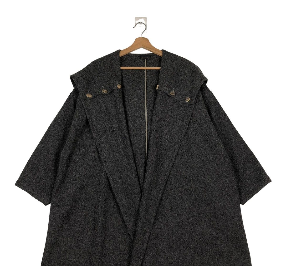Comme des Garcons 🔥VINTAGE 80’s COMME DES GARCONS WOOL DOUBLE BREAST HOODIE Size US L / EU 52-54 / 3 - 3 Thumbnail