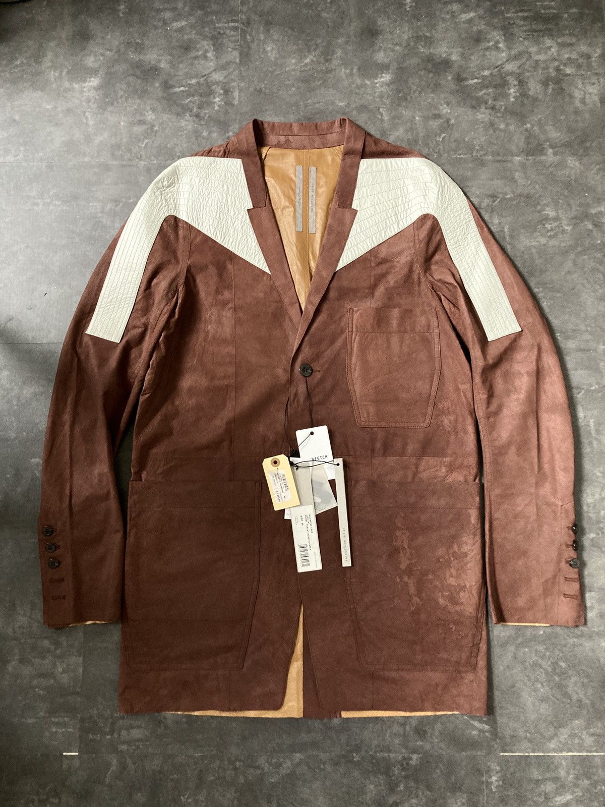 Rick Owens SS 21 "PHLEGETHON" Runway Blistered Lamb Leather Lido Jacket Size US M / EU 48-50 / 2 - 1 Thumbnail