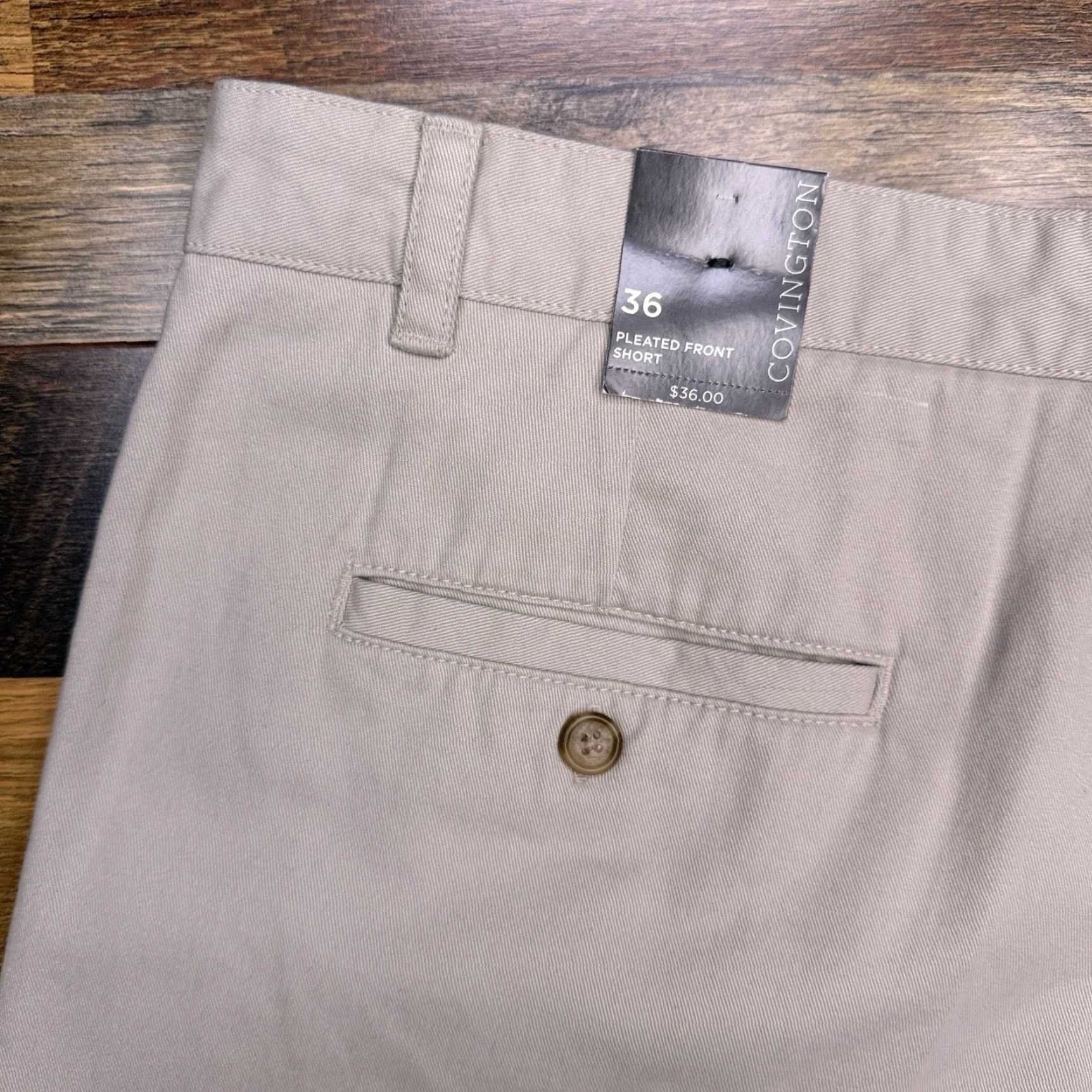 Vintage Covington Covington Pleated Front Shorts Mens 36 Beige High Rise New Long Size US 36 / EU 52 - 7 Thumbnail