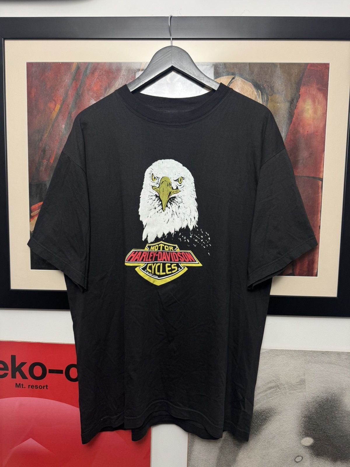 Harley Davidson *RARE* Vintage 80s Eagle Print Motor Harley Davidson Tee Size US L / EU 52-54 / 3 - 1 Thumbnail