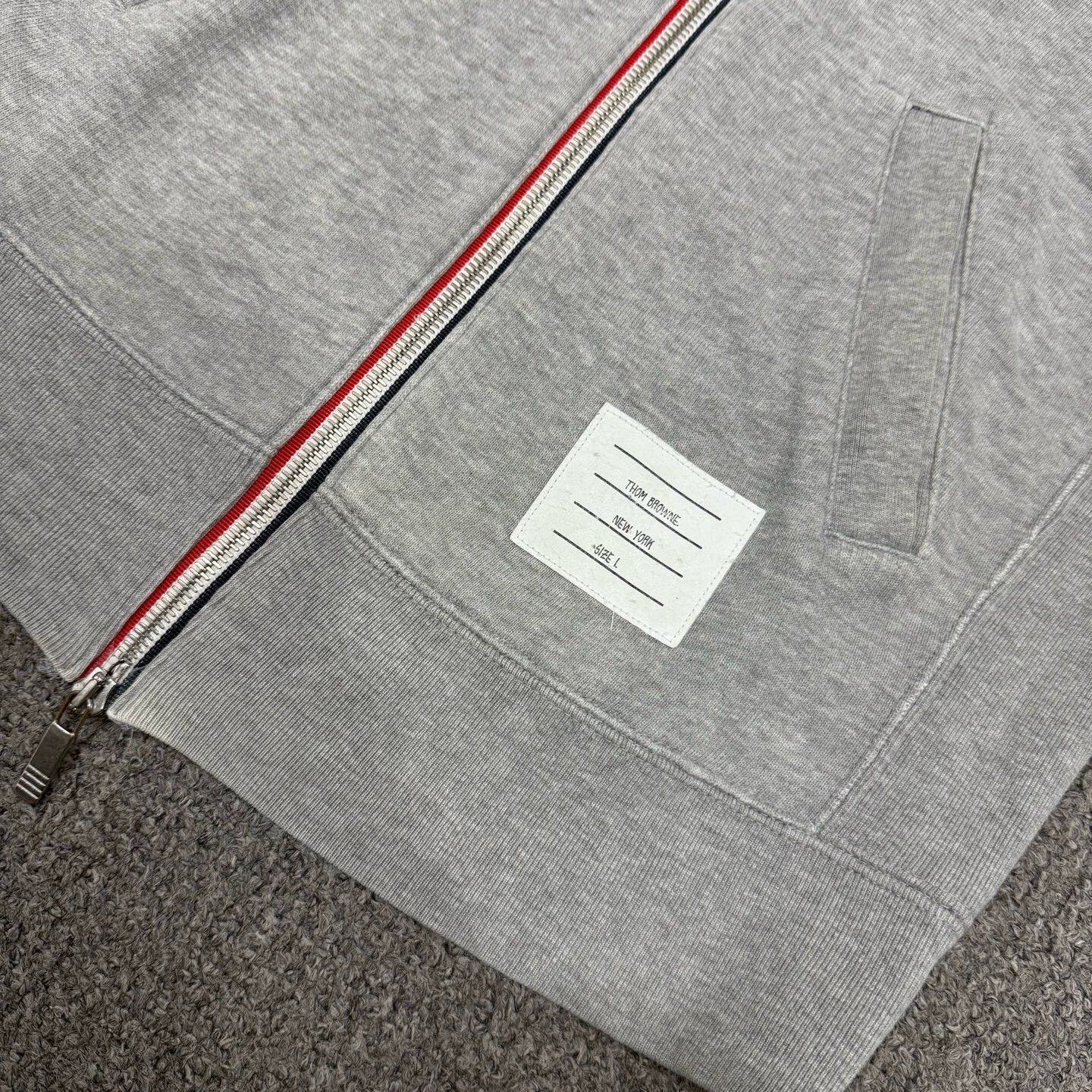 Thom Browne TB Gray Stripe Hooded Jacket 1 NZ No Drawstring Size US S / EU 44-46 / 1 - 3 Thumbnail