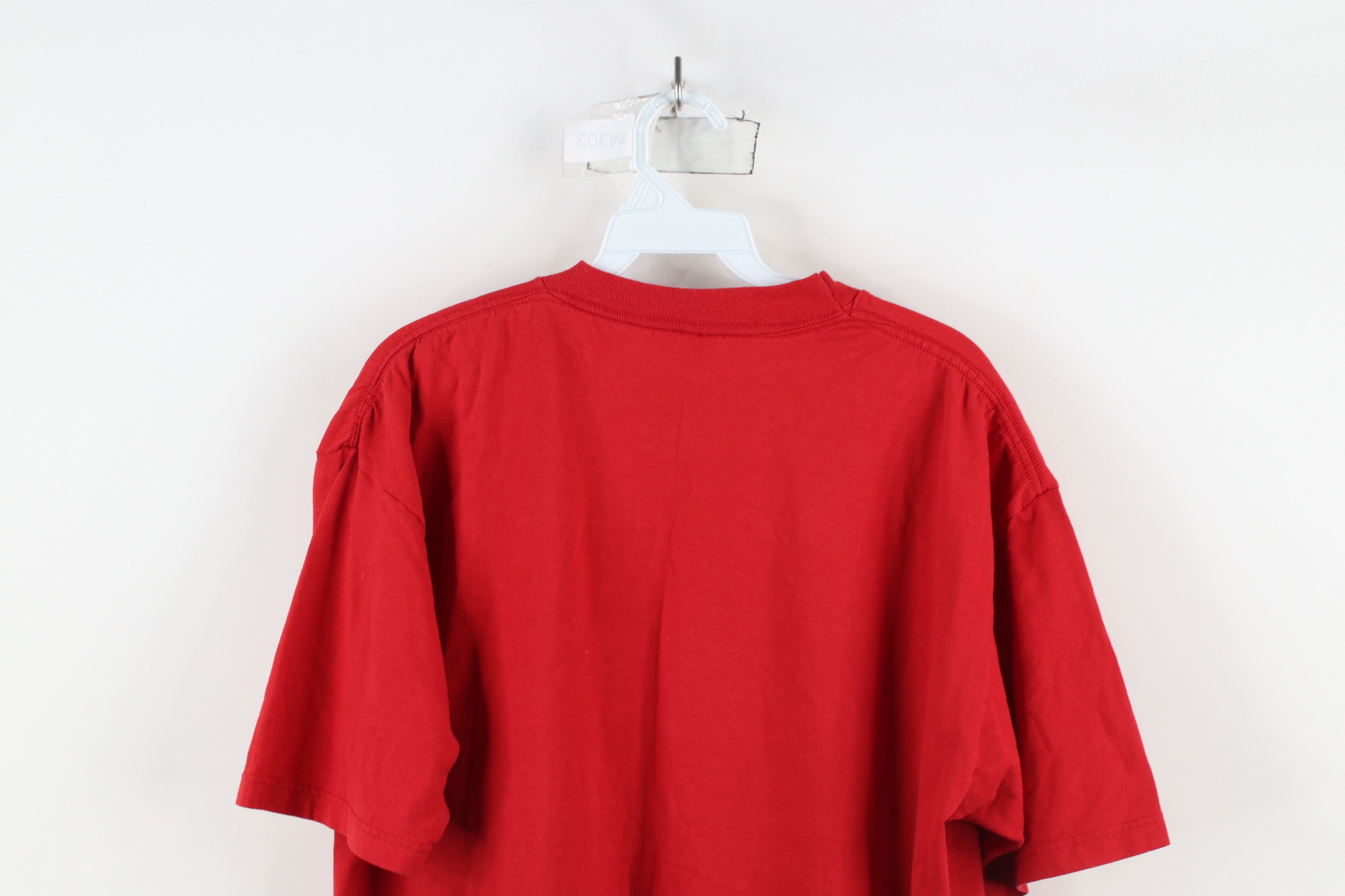 Vintage Vintage 90s Spell The War Party Short Sleeve T-Shirt Red USA Size US XL / EU 56 / 4 - 12 Thumbnail