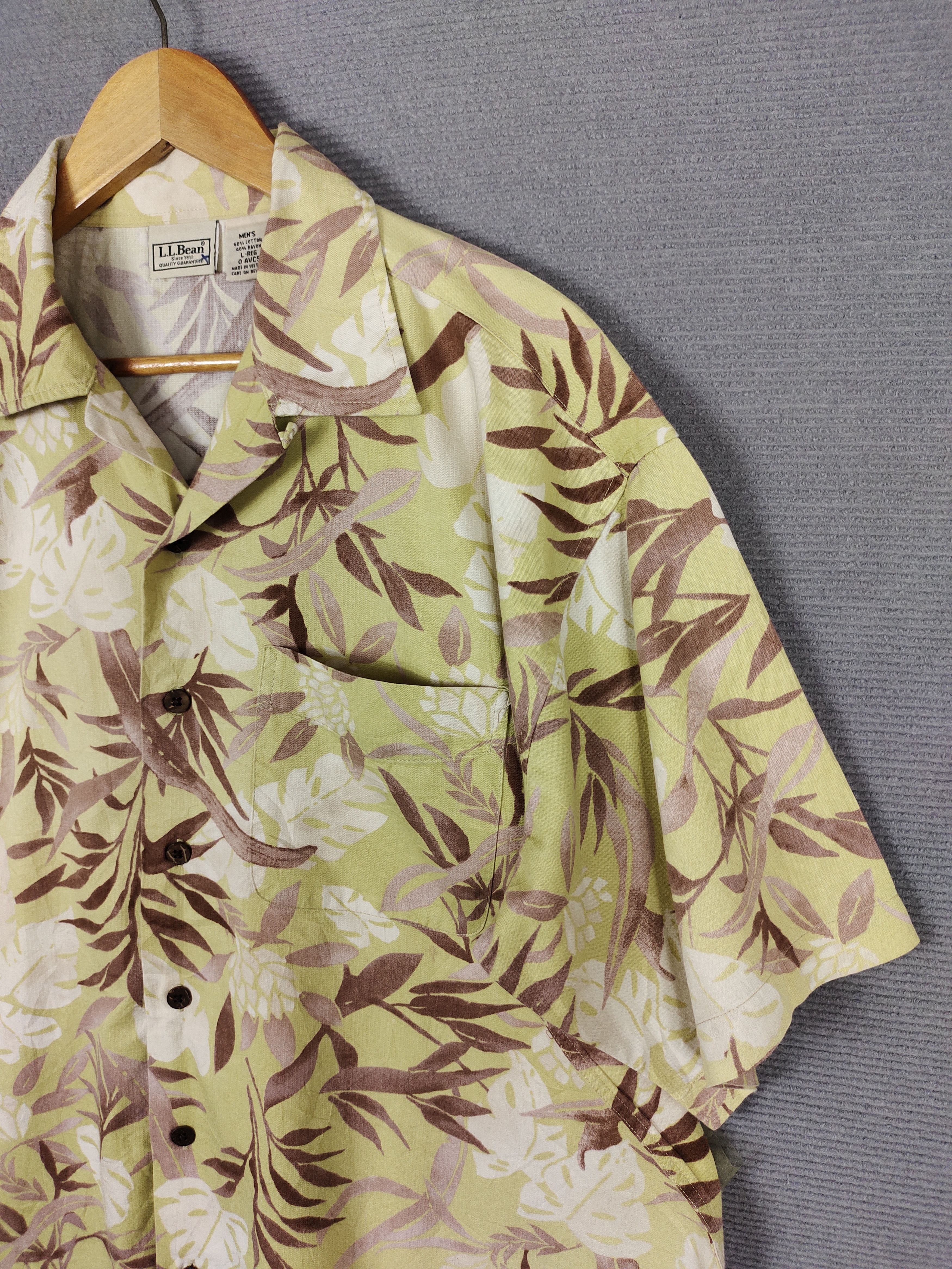 L.L. Bean Vintage L.L. Bean Cotton Rayon Hawaiian Shirt Size US L / EU 52-54 / 3 - 2 Thumbnail