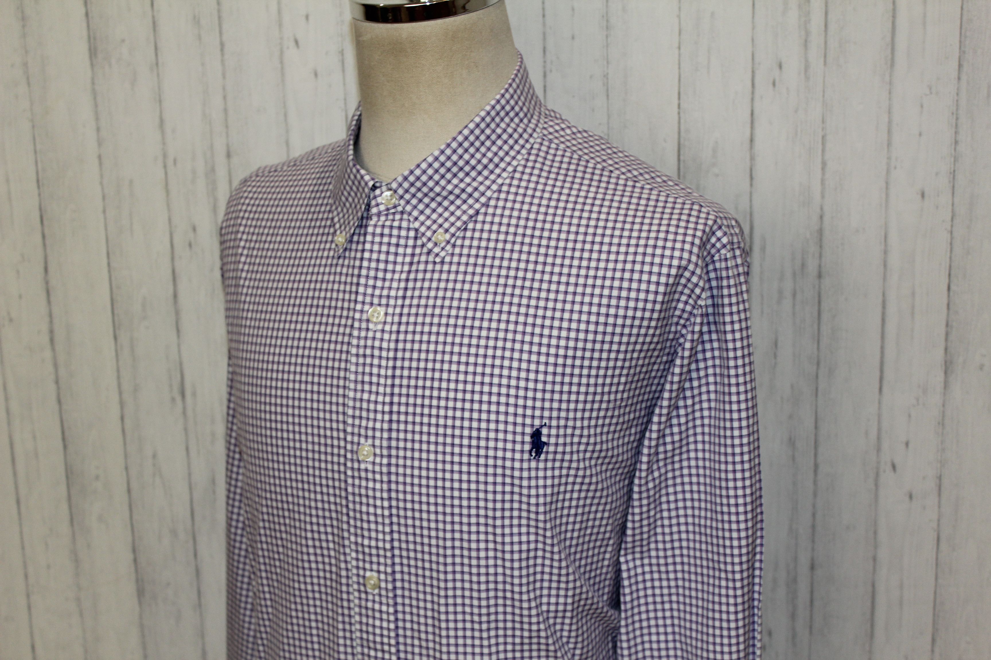 Polo Ralph Lauren RALPH LAUREN Long Sleeve Purple Check Shirt Size 2XL Size US XXL / EU 58 / 5 - 5 Thumbnail