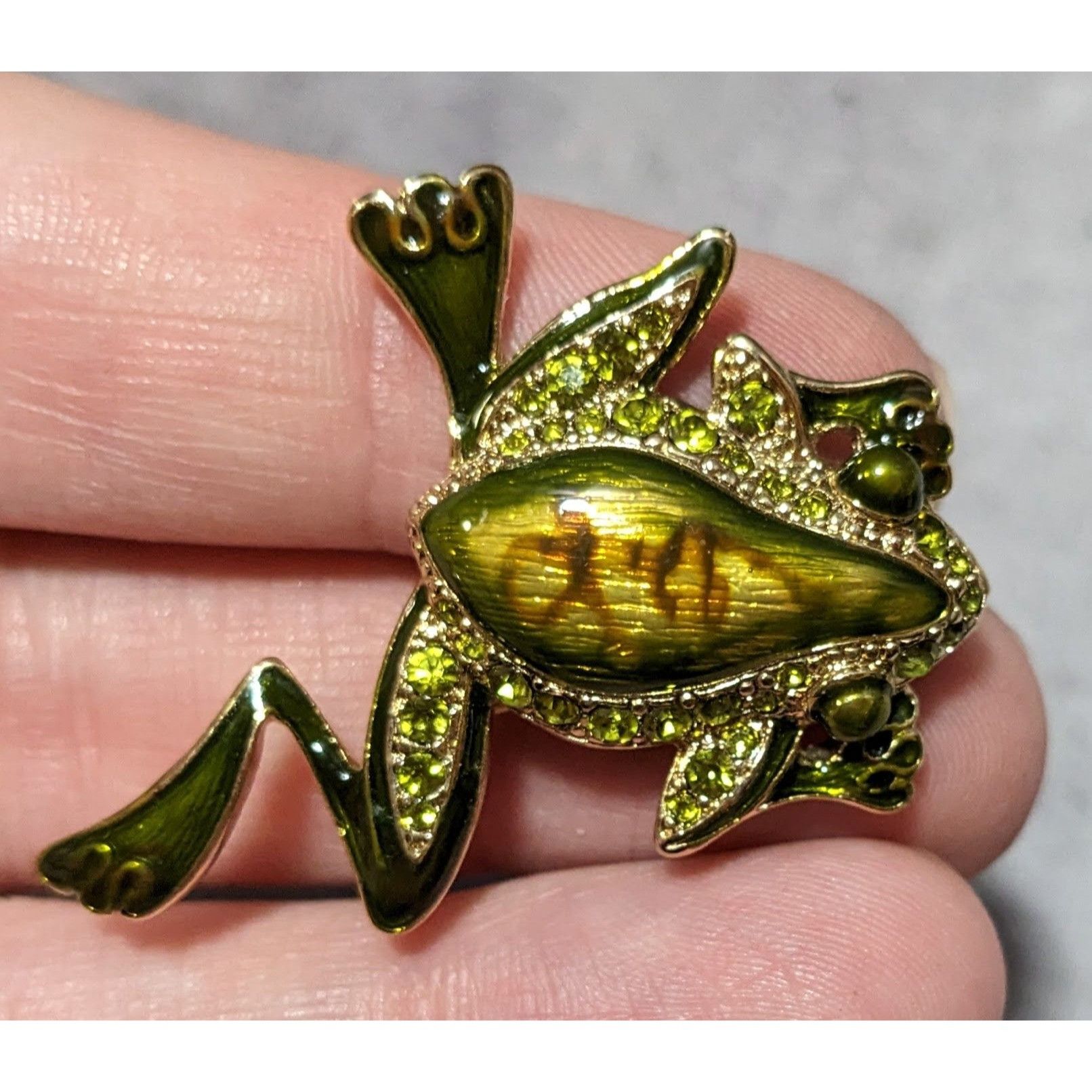Other Vintage Liz Claiborne Rhinestone Enamel Frog Brooch Size ONE SIZE - 5 Thumbnail