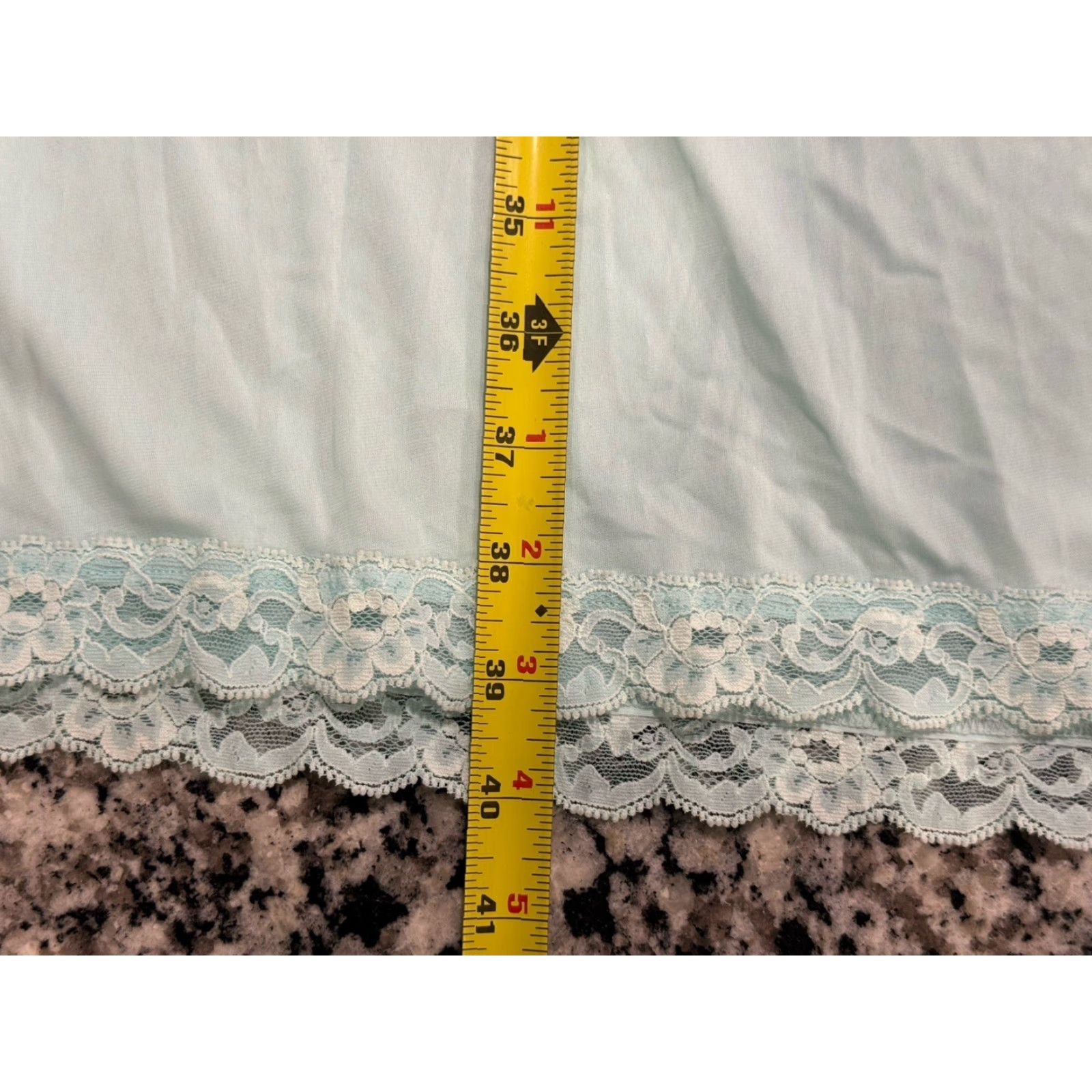 Vintage VINTAGE ShadowLine Nightgown Women Small Sea Foam Blue Satin Floral Short Sleeve Sleepwear Size S / US 4 / IT 40 - 2 Thumbnail