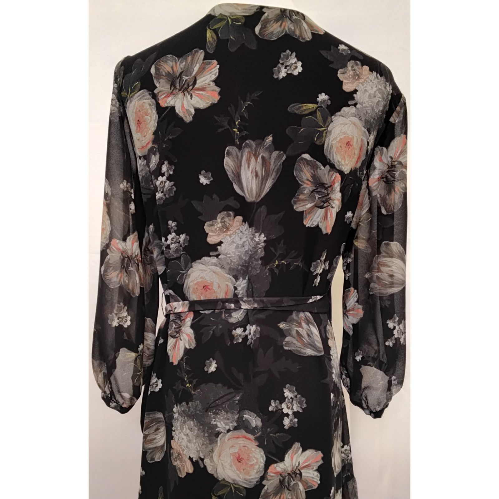 Allsaints All Saints Wrap Dress Women's M Black/Floral Flowy Jade Eden Size M / US 6-8 / IT 42-44 - 7 Thumbnail