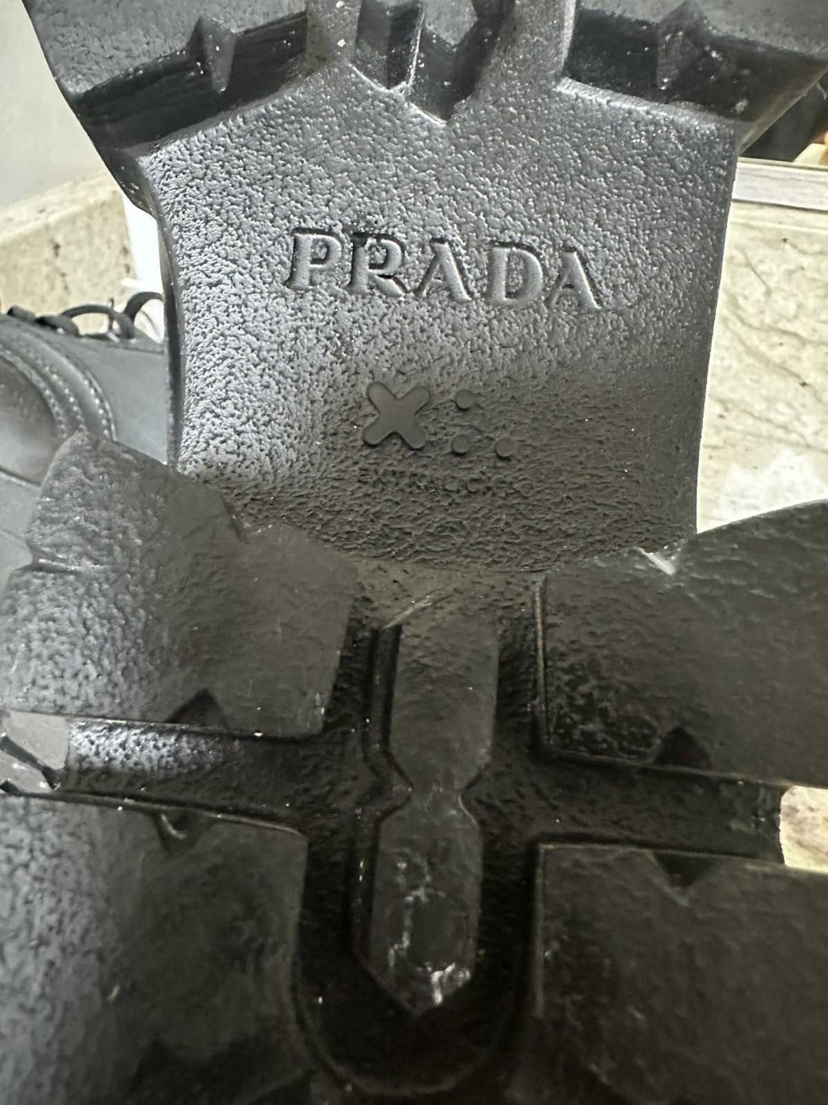 Prada Prada Black Men's Re-Nylon & Leather Zip Pocket Combat Boots Size US 8 / EU 41 - 8 Thumbnail