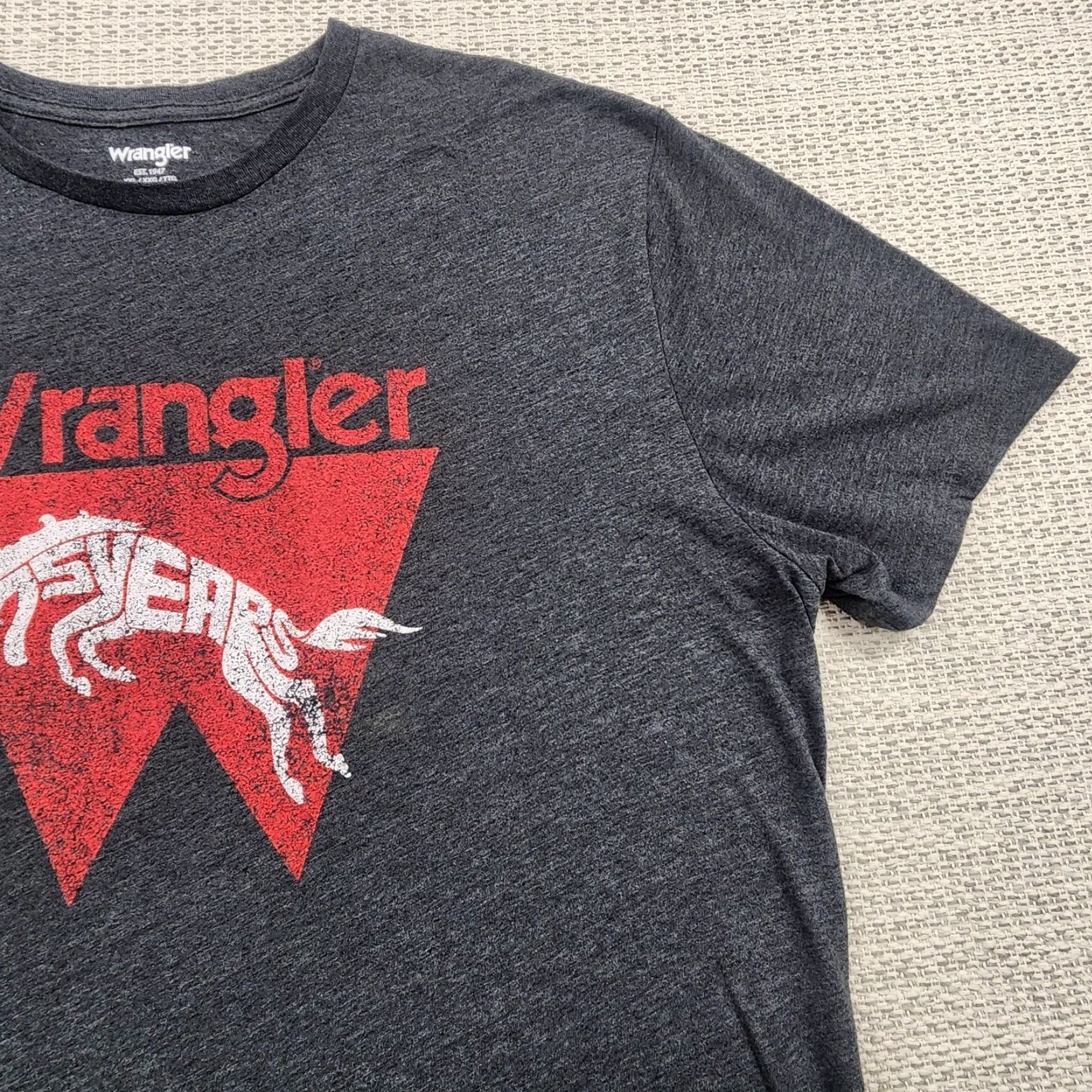 Wrangler Wrangler Shirt Mens 2XL Gray 75 Years Anniversary Graphic Tee T-Shirt Western Size US XXL / EU 58 / 5 - 2 Thumbnail