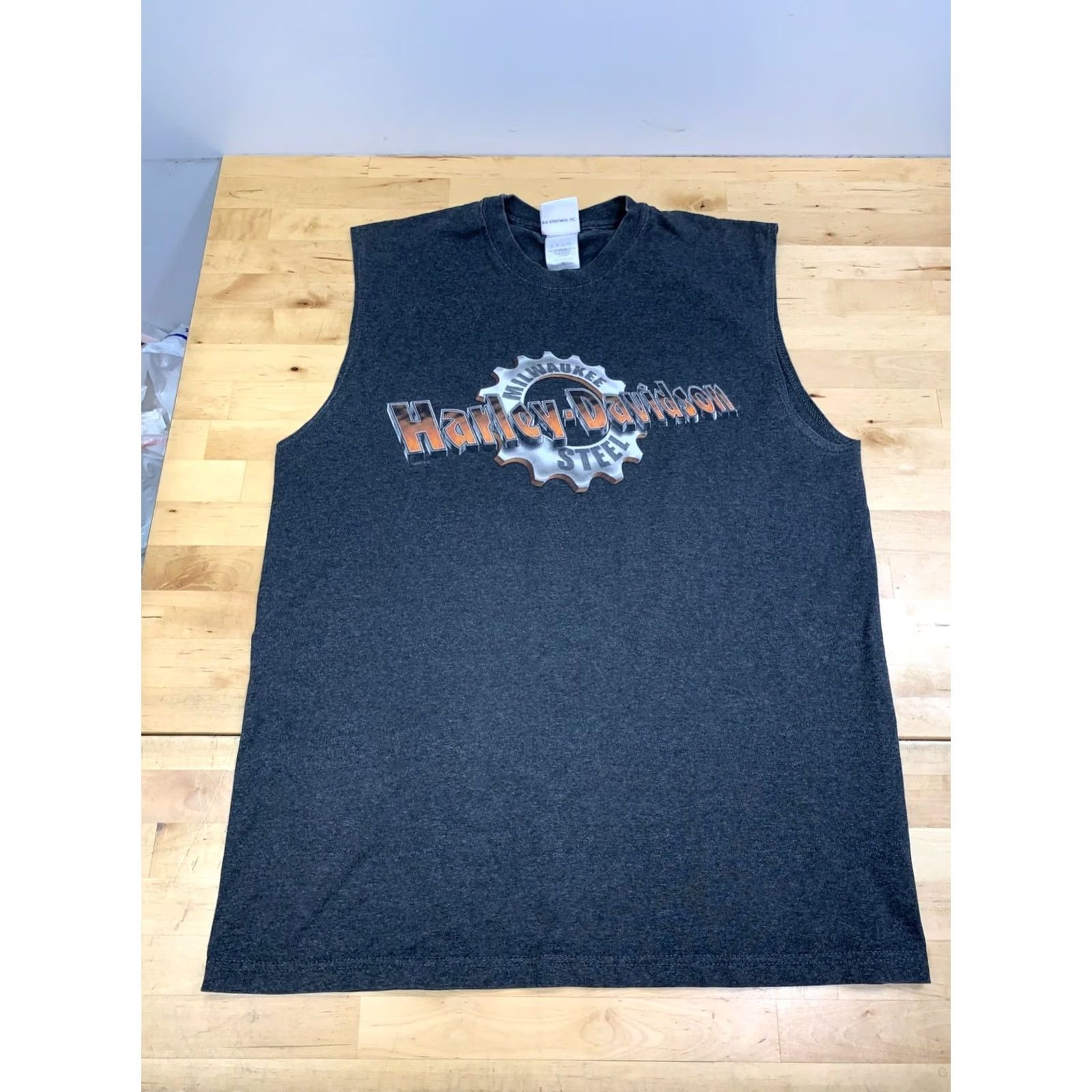 Harley Davidson Harley-Davidson Cut Off Shirt Men L Gray Miami Florida Biker Beach Y2K 13158 Size US L / EU 52-54 / 3 - 4 Thumbnail
