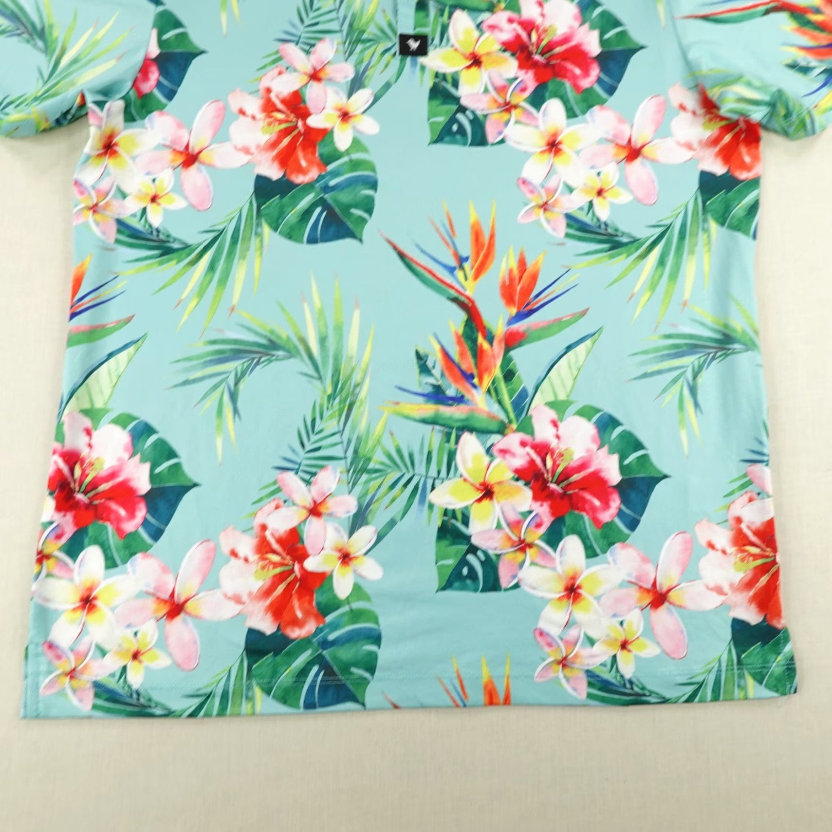 Vintage Bad Birdie Polo Shirt Mens Medium Blue Green Floral Hawaiian Performance Golf Size US M / EU 48-50 / 2 - 4 Thumbnail