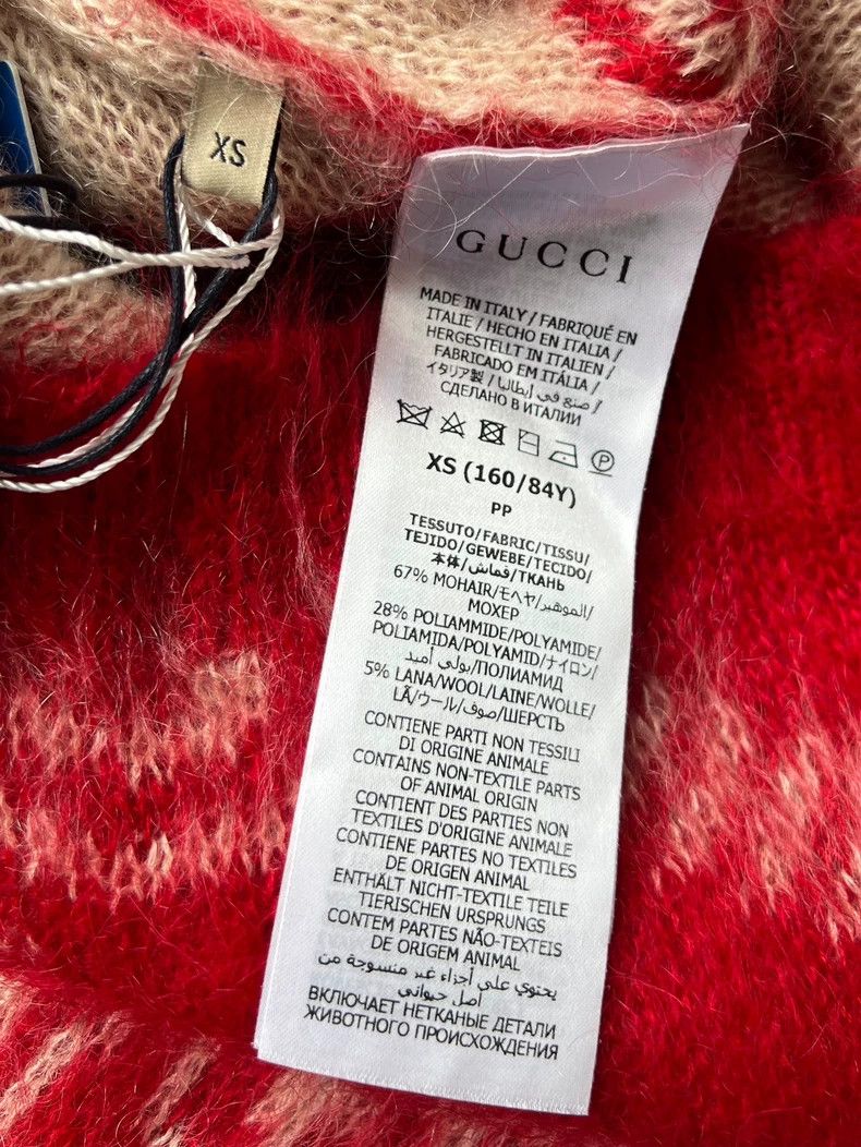 Gucci Gucci Red logo full-printed horsehair knitted long-sleeved Size XS / US 0-2 / IT 36-38 - 4 Thumbnail