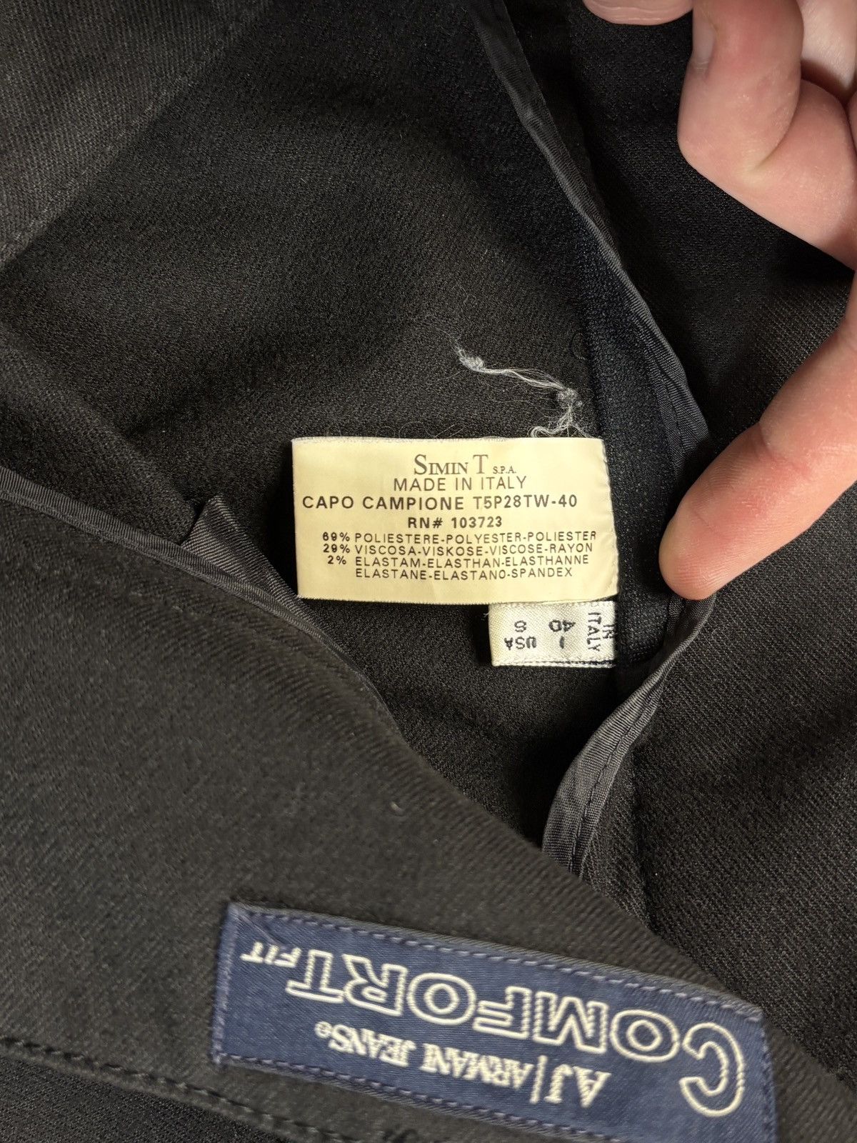 Armani × Giorgio Armani × Vintage Vintage Armani Jeans Black Trousers 2000s Italy Capo Campion Size 29" - 9 Thumbnail