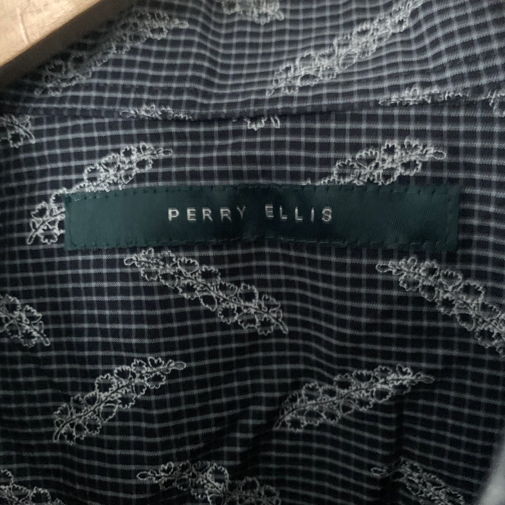 Perry Ellis Perry Ellis Shirt Mens LT Large Tall Short Sleeve Blue Print 100% Cotton Geometric Button-Up Casual Size US L / EU 52-54 / 3 - 3 Thumbnail