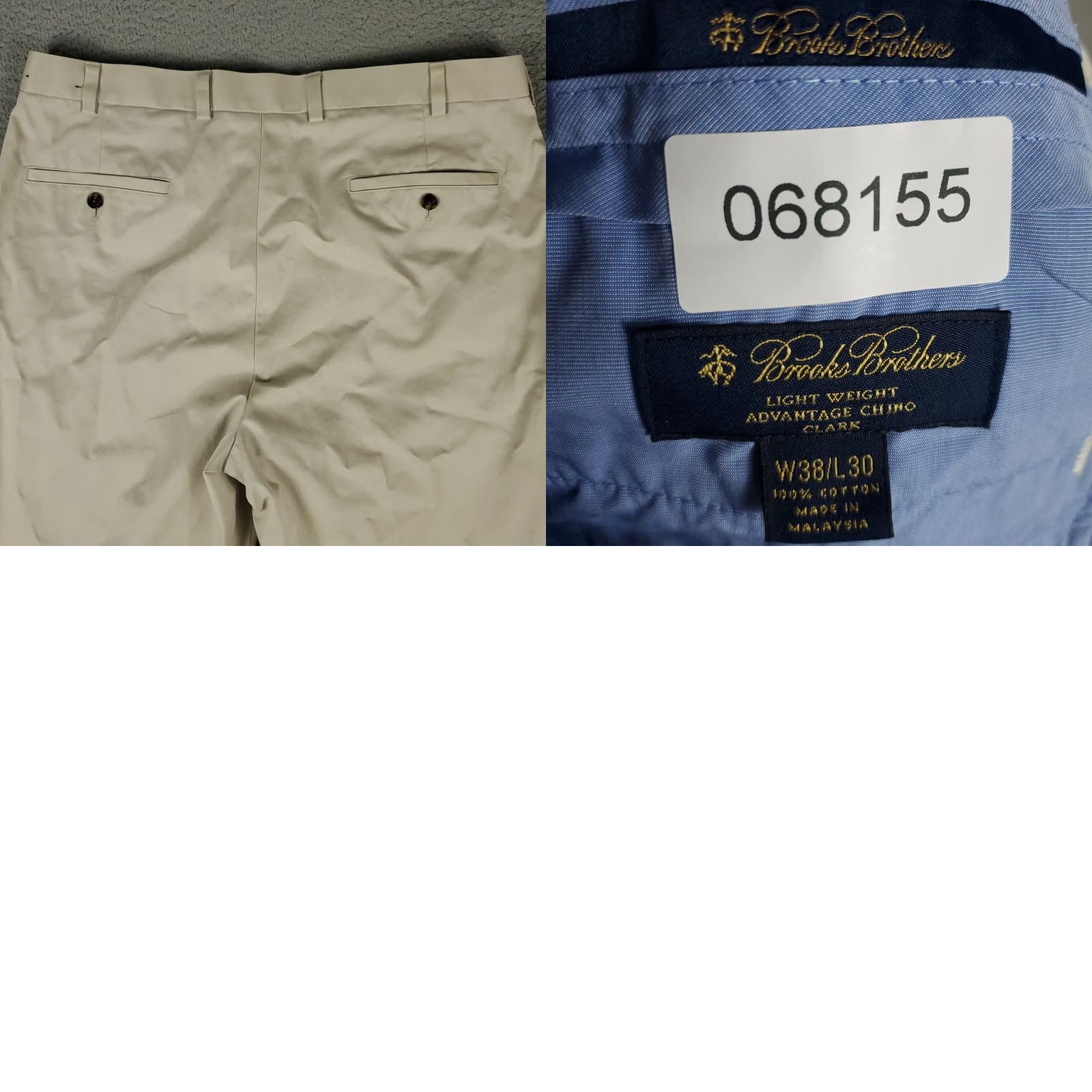 Brooks Brothers Brooks Brothers Pants Mens 38x30 Beige Flat Front Chino Trousers Regular Straight Front Clothing Shirt Size US 38 / EU 54 - 8 Thumbnail