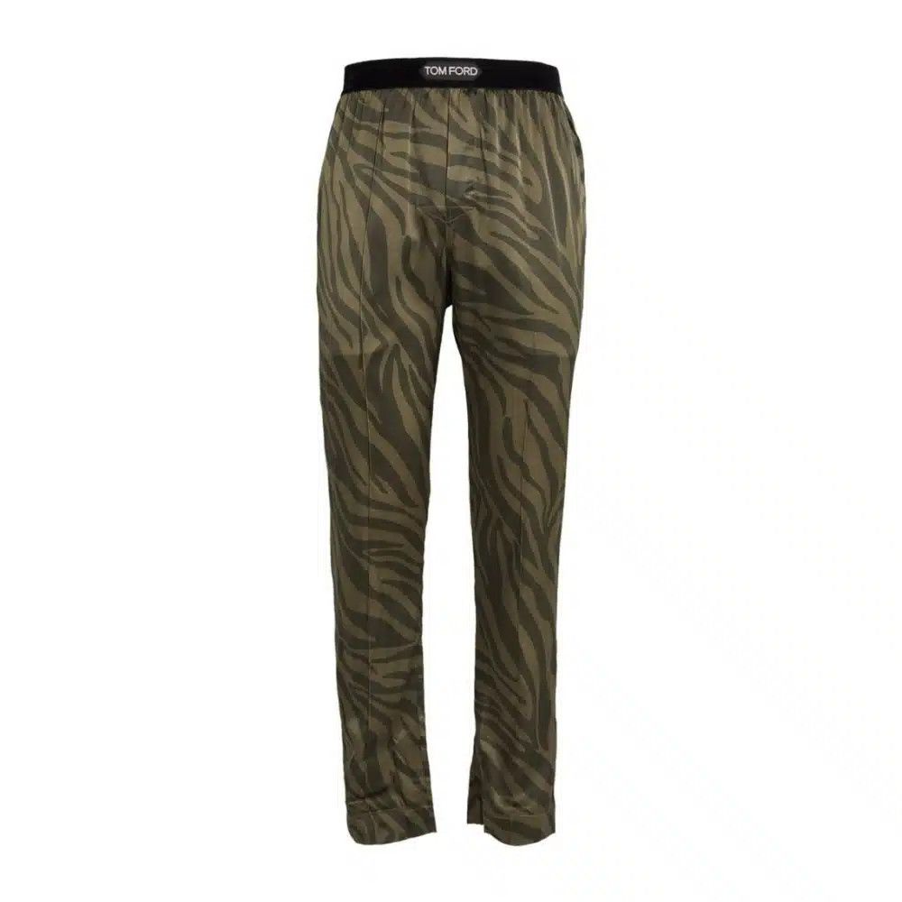 Tom Ford o1loc1c1125 IST4H20 TF Logo Silk Pajama Pant in Green Size US 30 / EU 46 - 1 Thumbnail