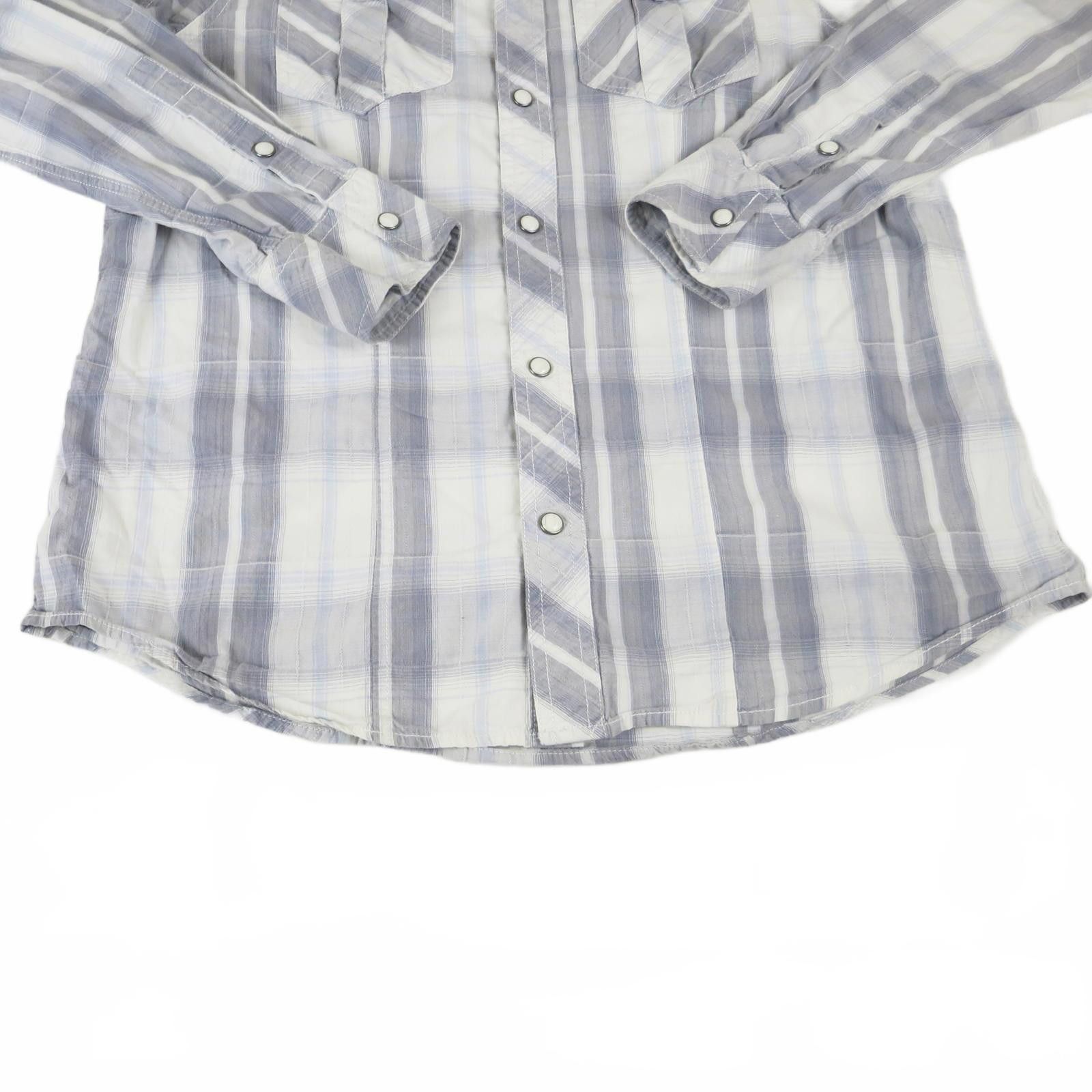 Buckle Black Men's Small Slim Fit Long Sleeve Snap Button Plaid Shirt Size US S / EU 44-46 / 1 - 4 Thumbnail