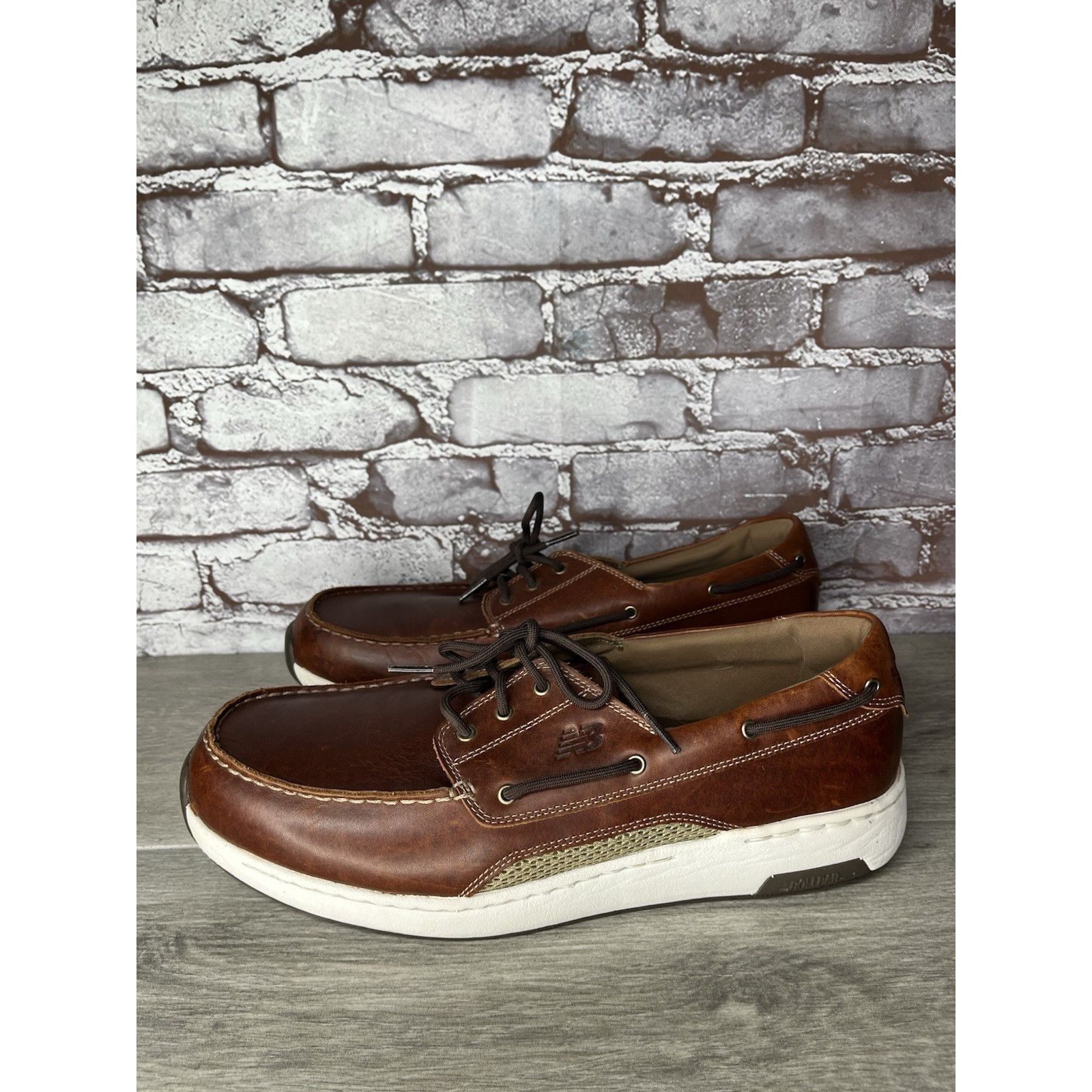 New Balance New Balance Brown Leather Lace Walking Deck Loafers Men Sz 1 Size US 12.5 / EU 45-46 - 8 Thumbnail