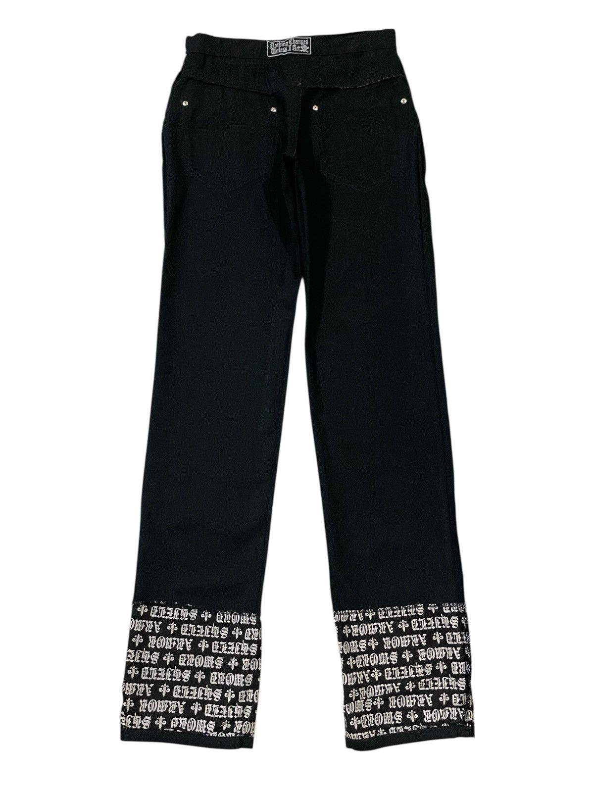 14th Addiction Y2k Japan Stage Mischivous Skull Graphic Gothic Text Pants Size US 29 - 22 Thumbnail