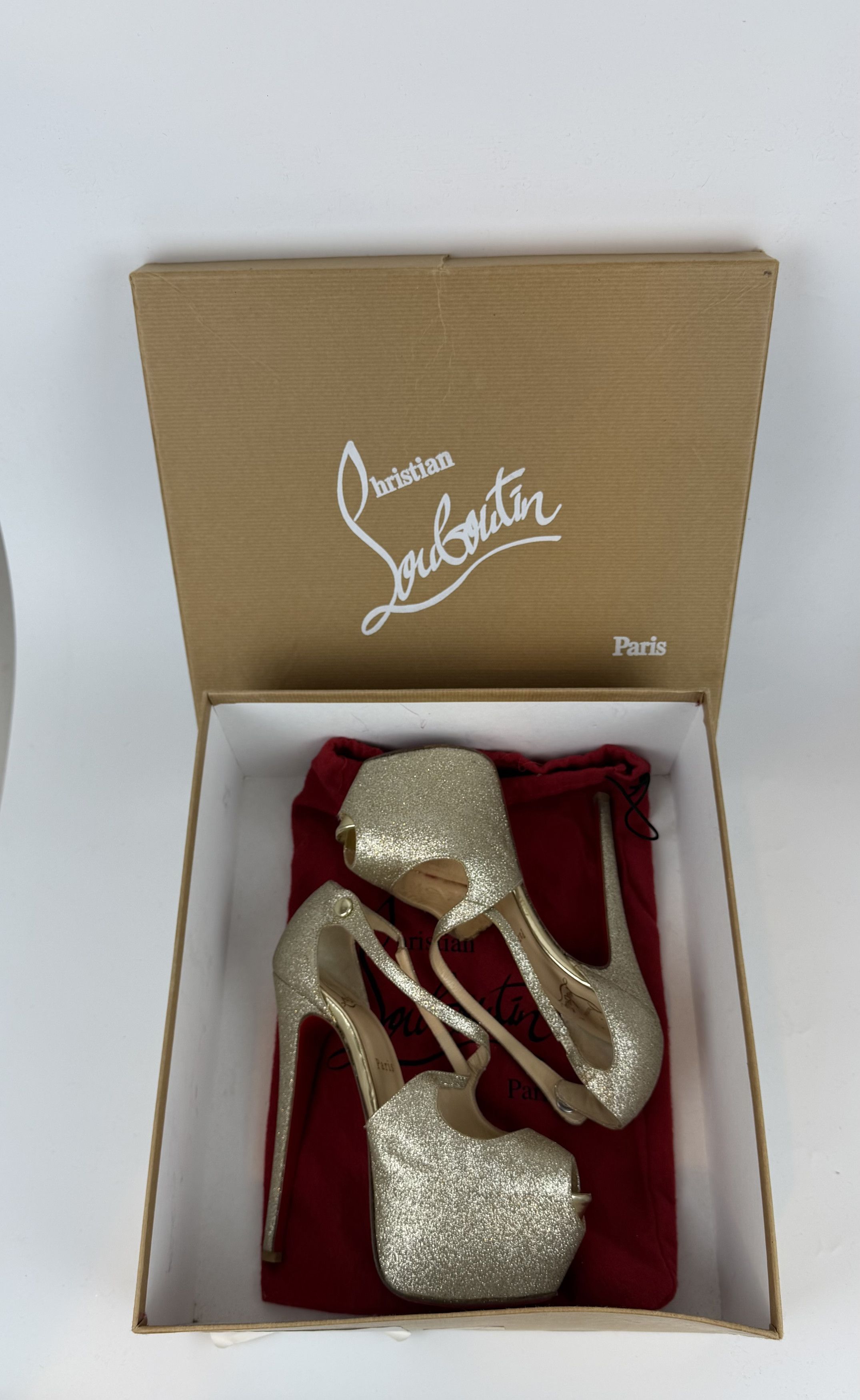Christian Louboutin CHRISTIAN LOUBOUTIN EXAGONA GLITTER PLATFORM PUMPS Size US 6.5 / IT 36.5 - 11 Thumbnail