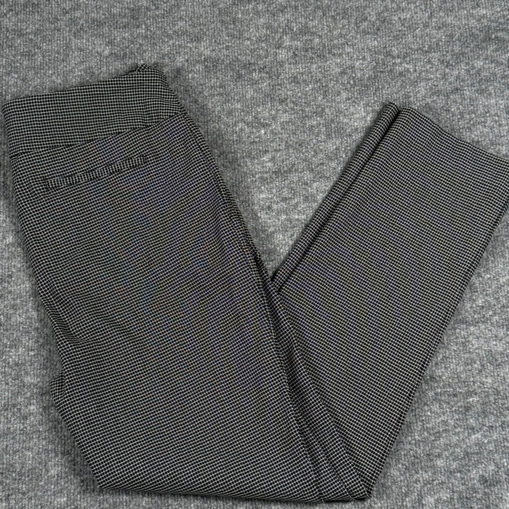 Vintage Hillary Radley Pants M Black Gingham Check Straight Leg Pull On Workwear Casual Dress Pants Womens Regular Size 32" / US 10 / IT 46 - 2 Thumbnail