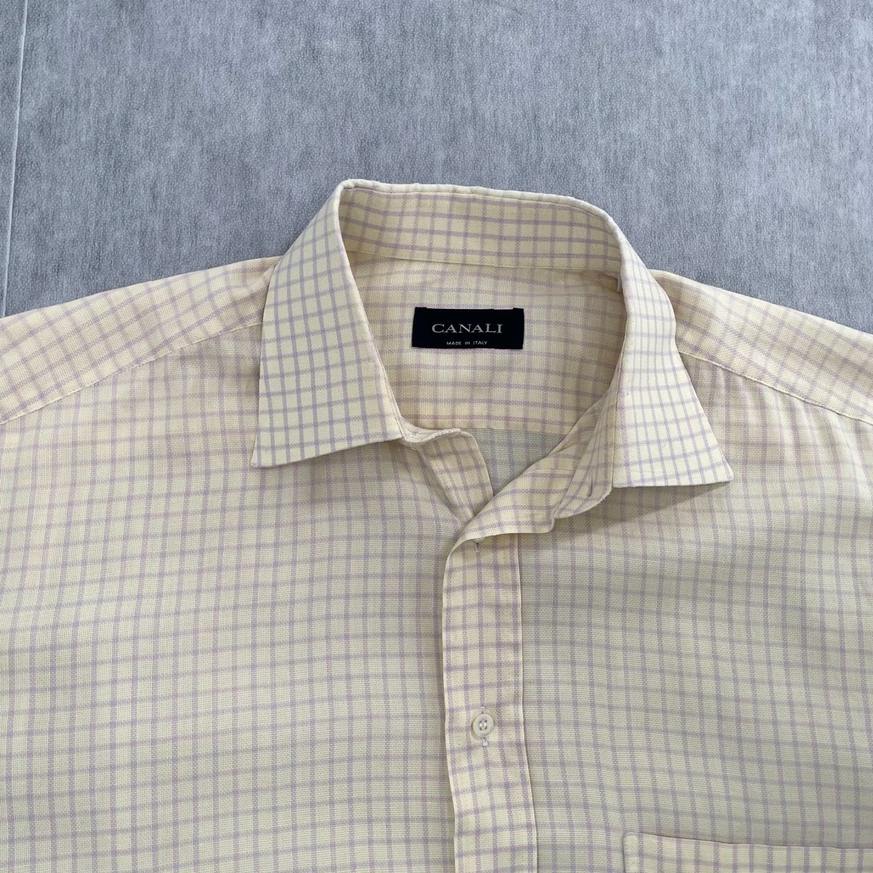 Canali VINTAGE Canali Shirt Adult 15.75/40 Yellow Lavender Check Button-Up Long Sleeve Mens Size US L / EU 52-54 / 3 - 2 Thumbnail