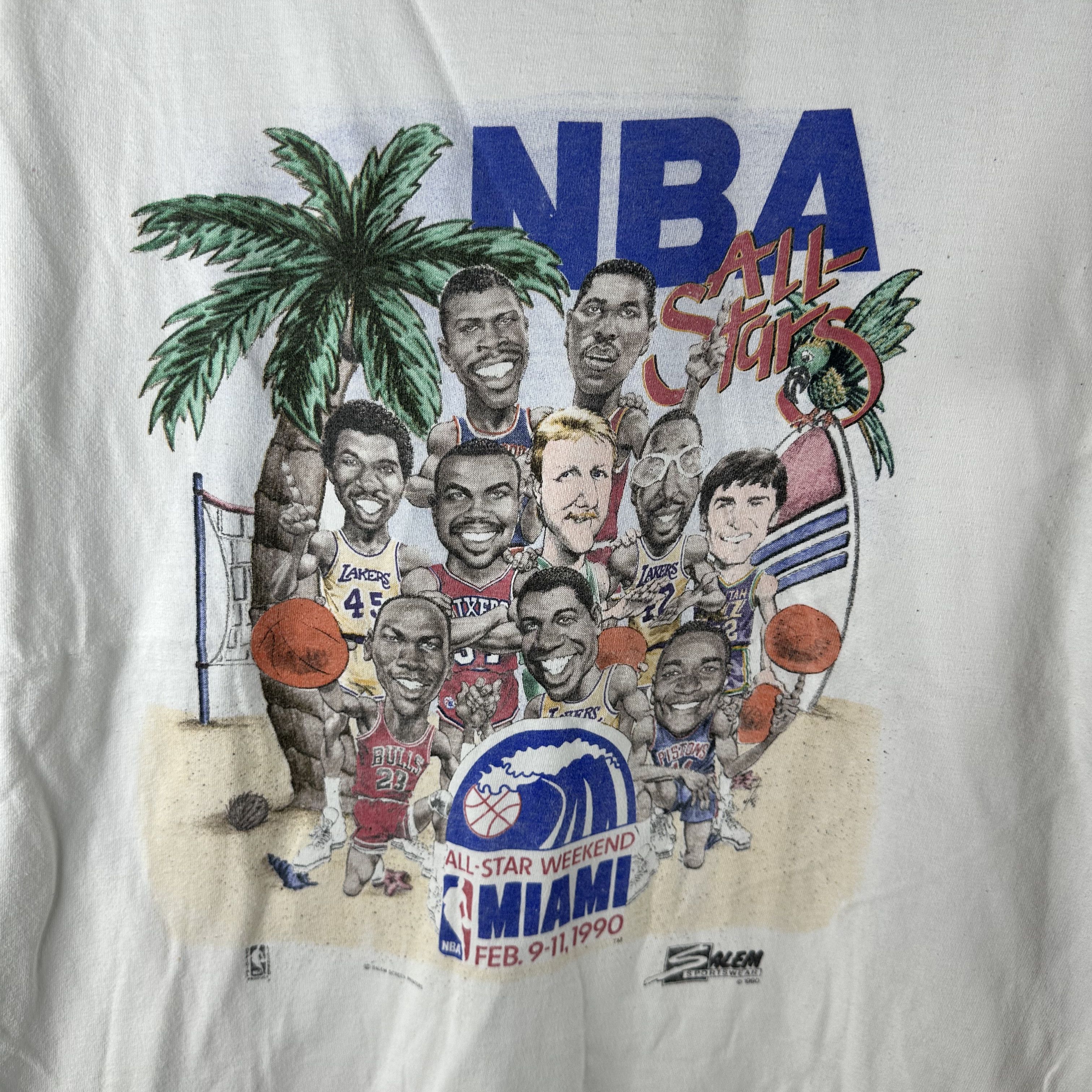 Vintage Vintage 1990 NBA All Star Weekend Caricature Salem T-shirt Size US L / EU 52-54 / 3 - 2 Thumbnail