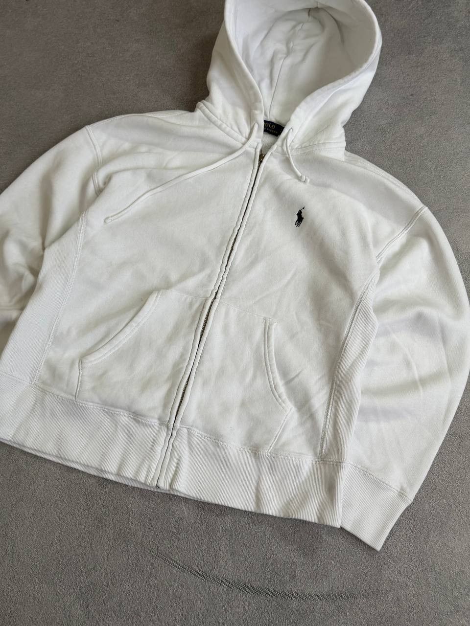 Polo Ralph Lauren Polo Ralph Lauren White Zip-Up Hoodie Y2K Avant-garde Size US M / EU 48-50 / 2 - 6 Thumbnail