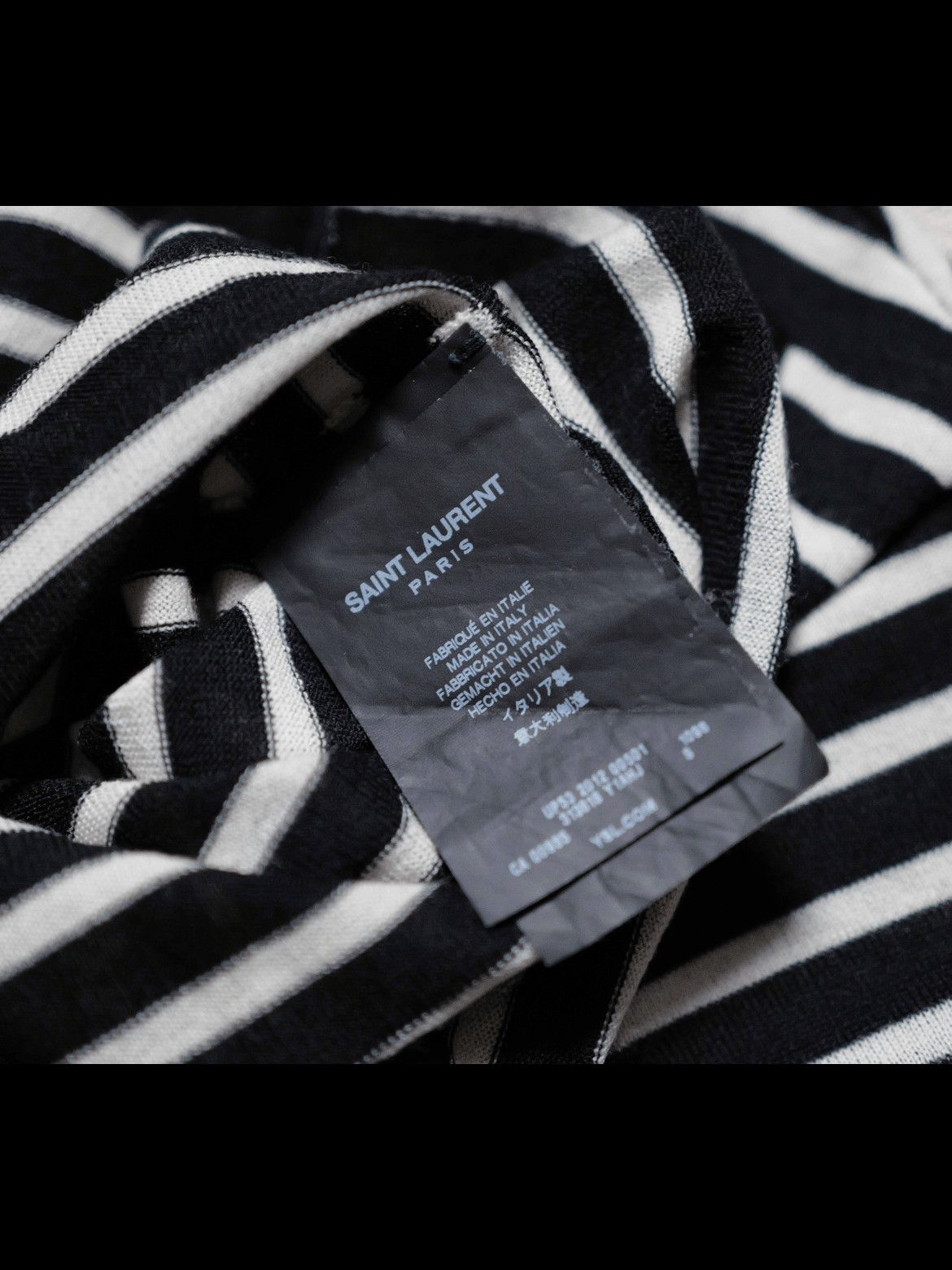Saint Laurent Paris Saint Laurent Paris 13SS Black Stripe Knitwear Tee(flaw) Size US S / EU 44-46 / 1 - 4 Thumbnail