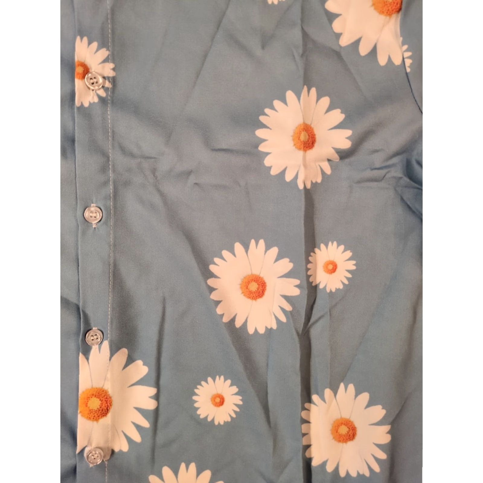 Vintage Hawaiian Shirt Blue Floral XL Button-Up Mens Short Sleeve Embroidered Collared Knit Polyester All Seasons Casual Classic Theme Vintage No Size US XL / EU 56 / 4 - 2 Thumbnail