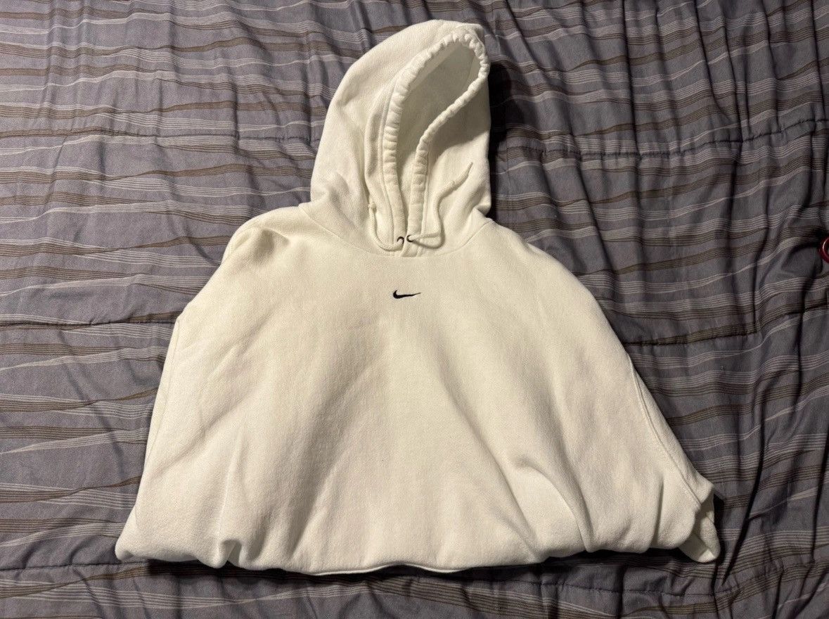 Nike Vintage 90's Nike Center Middle Swoosh RARE White Hoodie 2XL Size US XXL / EU 58 / 5 - 1 Thumbnail