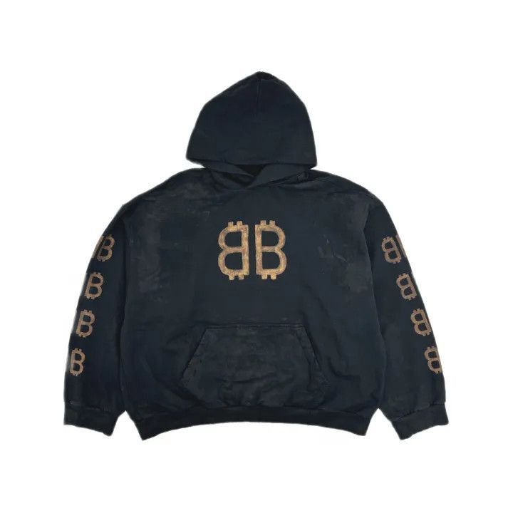 Balenciaga Balenciaga FW23 Distressed Logo Hoodie 0079-2507 Size US L / EU 52-54 / 3 - 2 Thumbnail