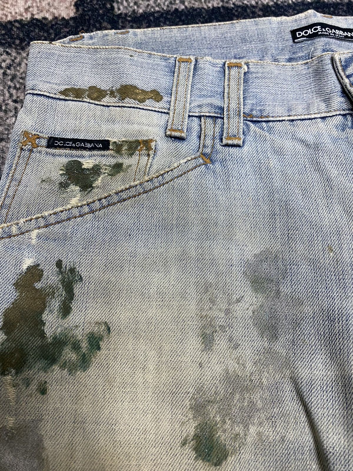 Dolce & Gabbana Vtg Dolce & Gabbana Distressed Painted Jeans Size US 35 - 9 Thumbnail