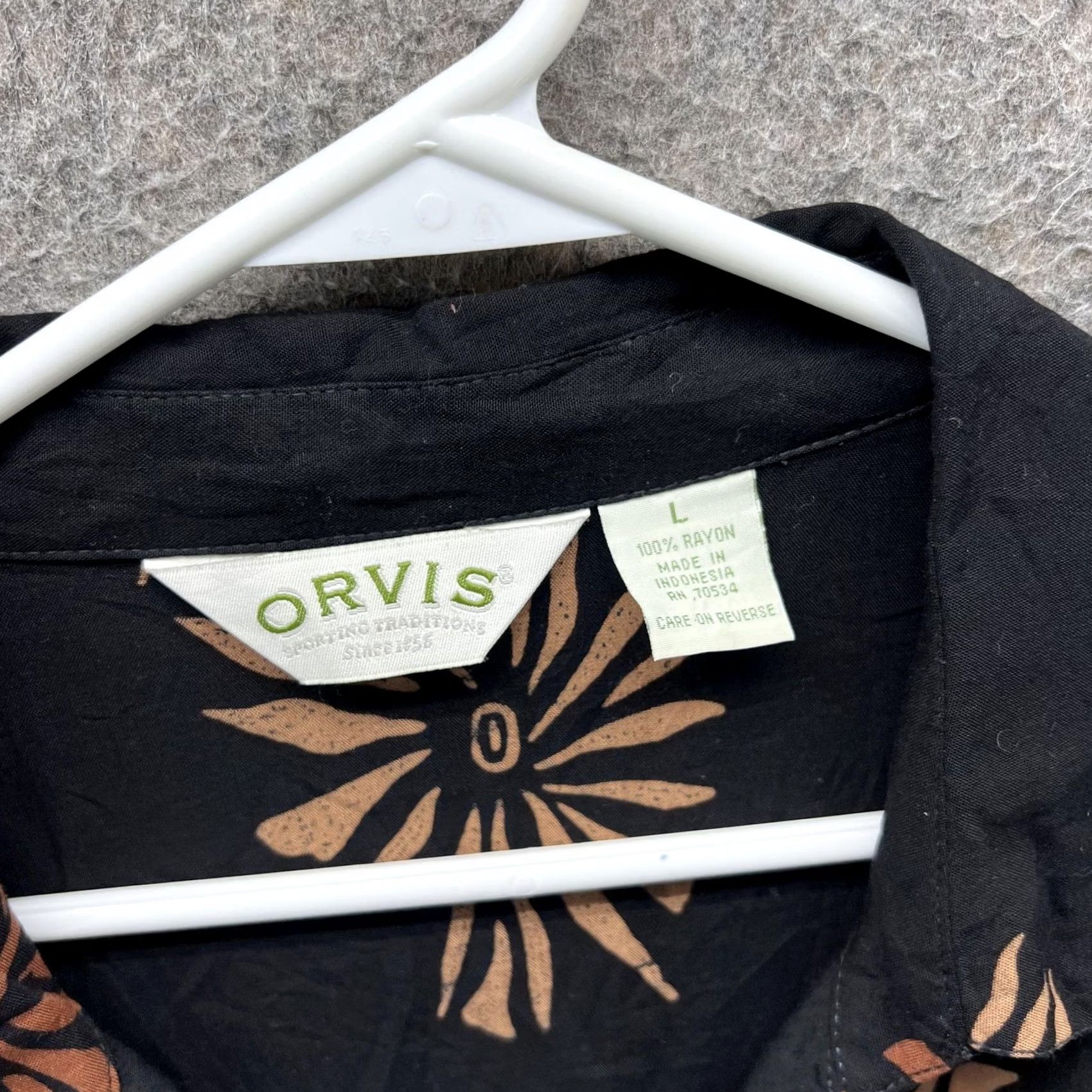 Orvis Orvis Shirt Dress Womens Large Black Floral Rayon Button Front Midi Dress Size L / US 10 / IT 46 - 4 Thumbnail