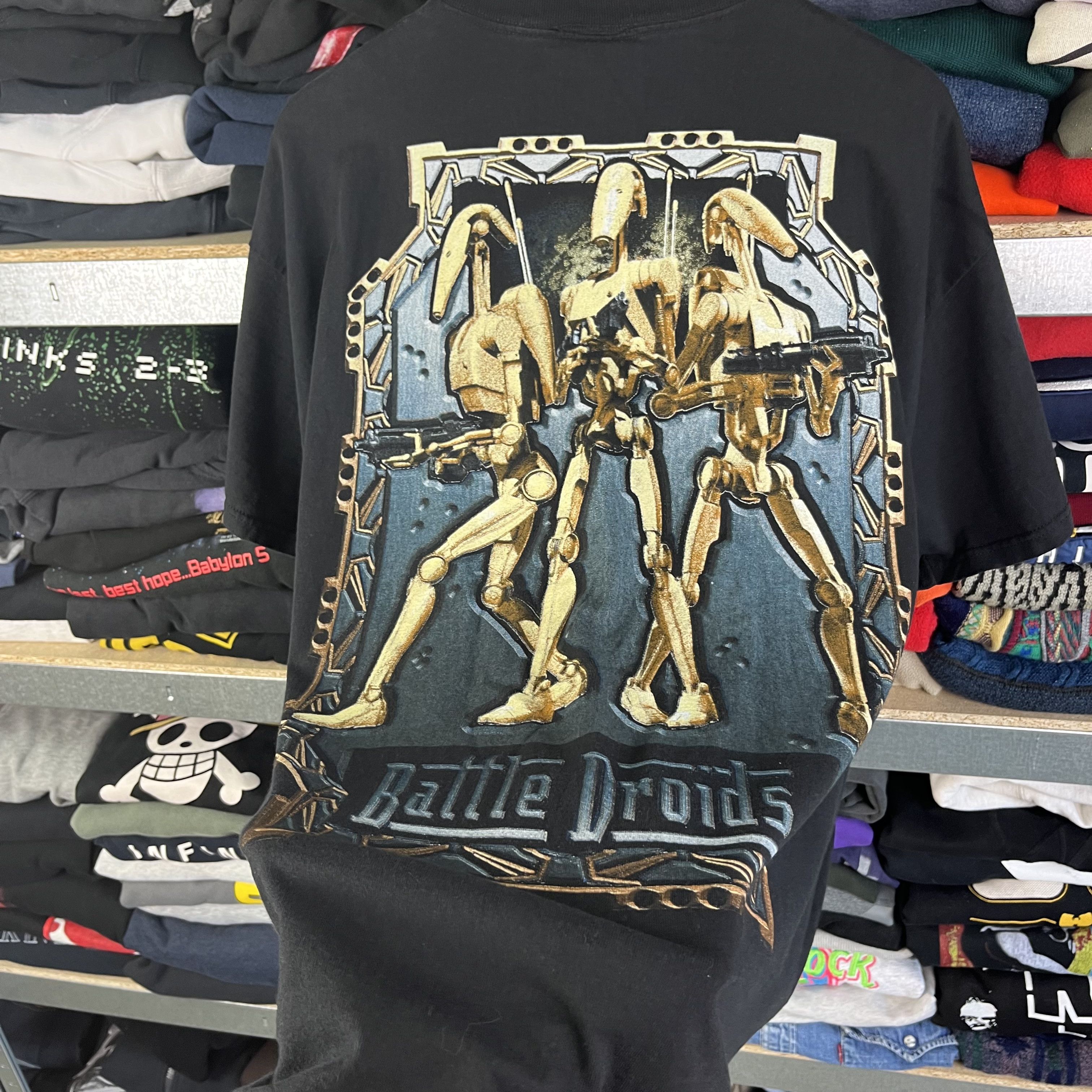 Star Wars VINTAGE 90s STAR WARS EPISODE 1 : BATTLE DROIDS T-SHIRT TEE Size US XL / EU 56 / 4 - 11 Thumbnail