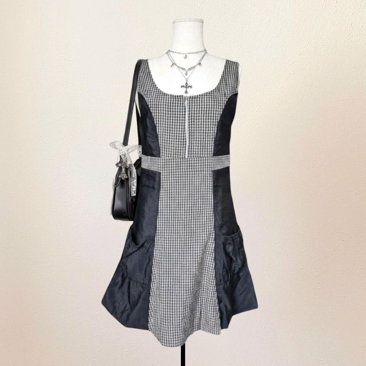 Cop Copine Gorpcore Black Gingham Dress with Zipper, utility, dystopian Size S / US 4 / IT 40 - 1 Thumbnail