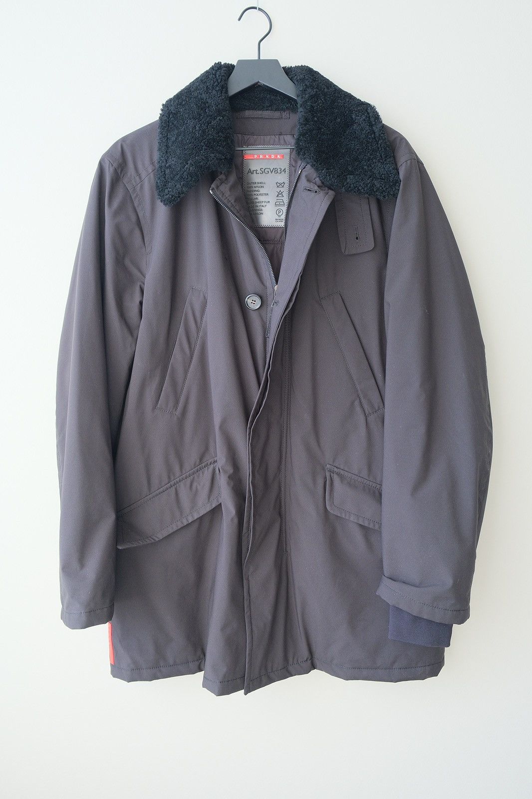 Prada Prada Jacket with Shearling Collar Size US XL / EU 56 / 4 - 1 Thumbnail