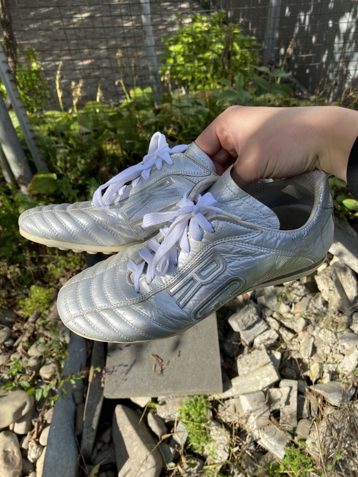 Dirk Bikkembergs Dirk Bikkembergs Leather Silver Sneakers Made in Italy Size US 8 / IT 38 - 2 Thumbnail