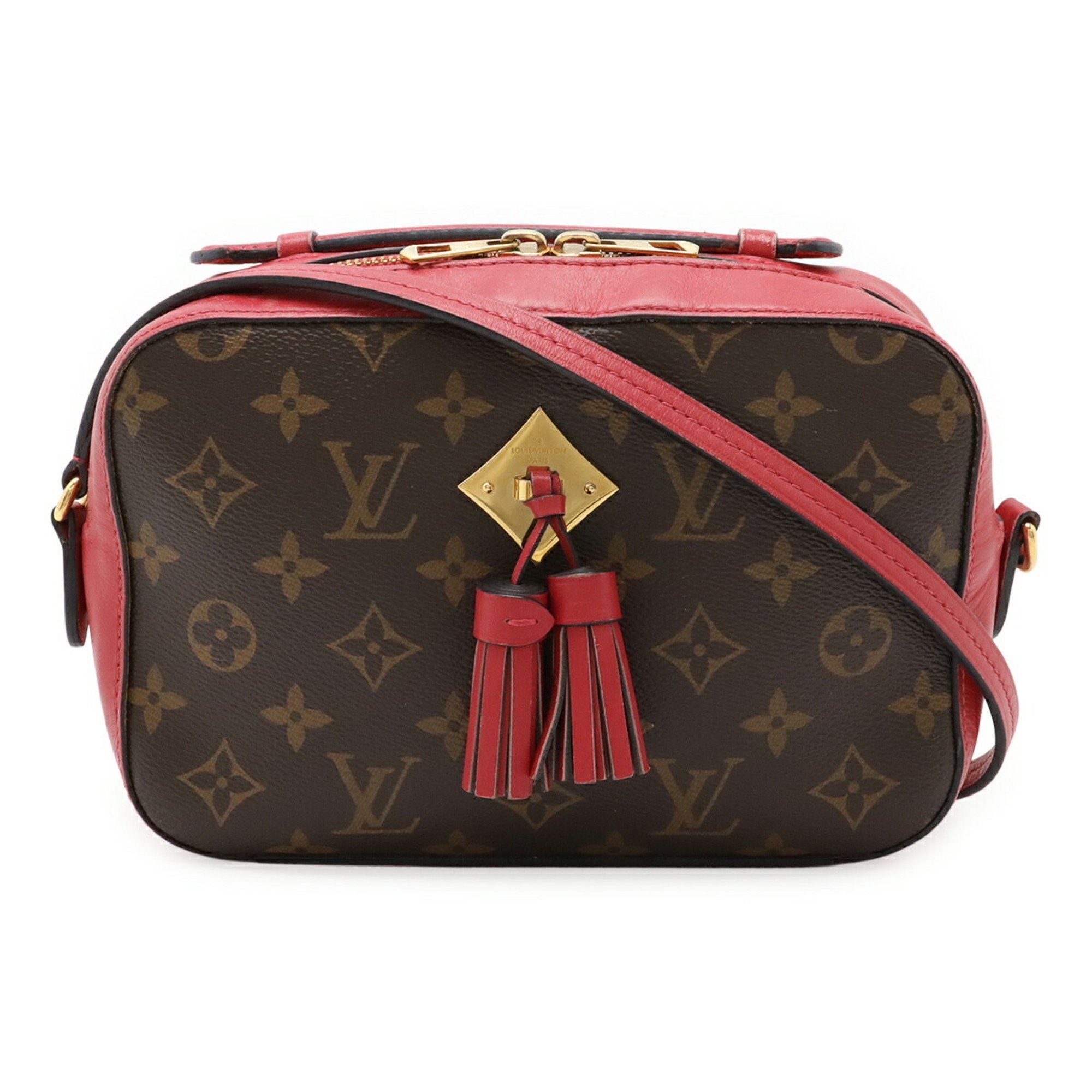 LOUIS VUITTON Monogram Saintonge Shoulder Bag with Tassel, Leather