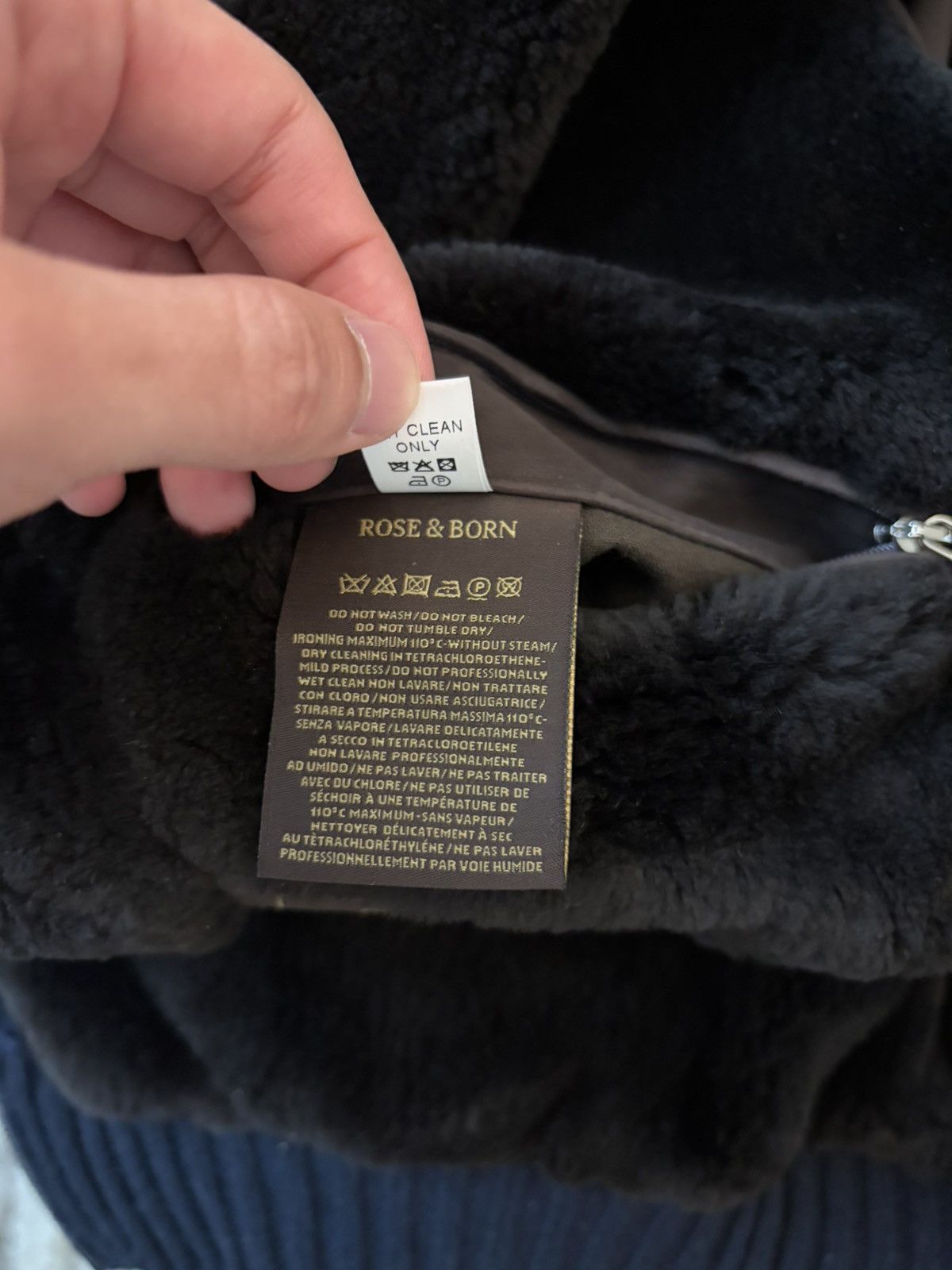 Other Rose & Born - Fur Lined Cashmere Blouson Navy Size US M / EU 48-50 / 2 - 6 Thumbnail