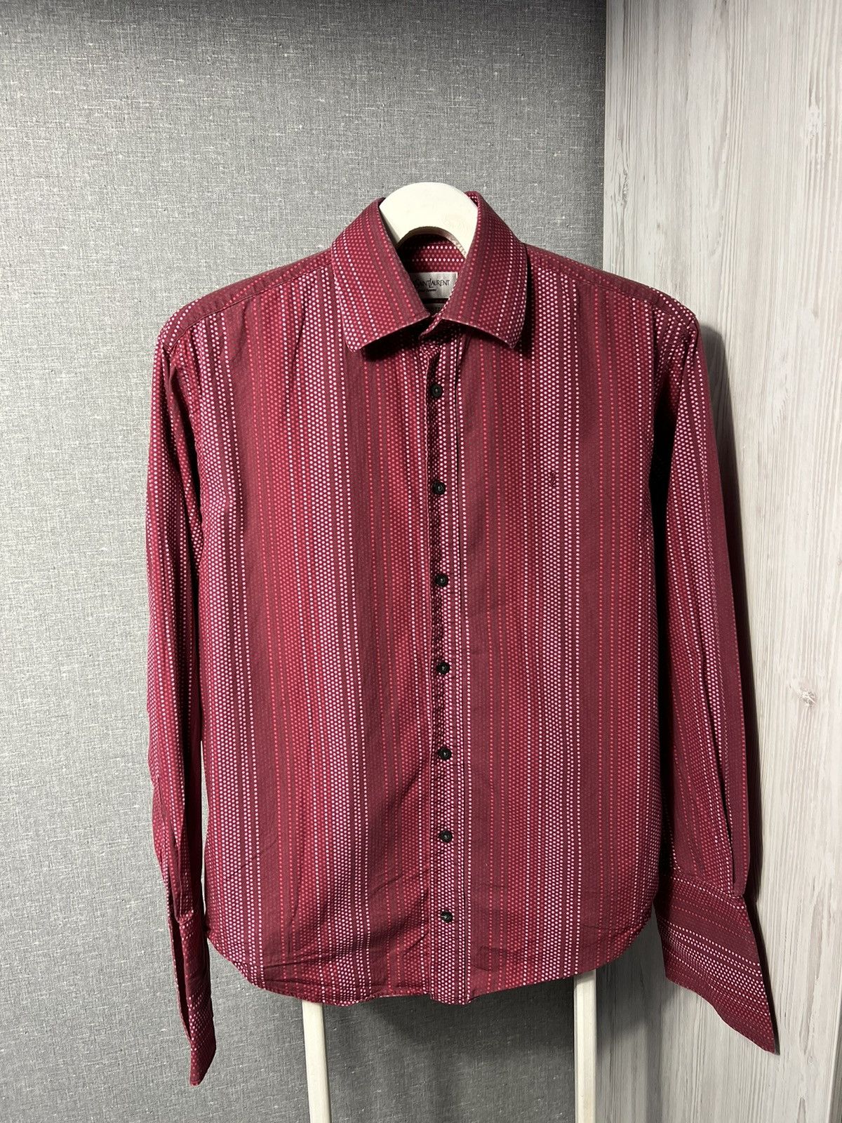 Vintage × Yves Saint Laurent Vintage Yves Saint Laurent Striped Button Up Cufflinks Shirt Size US M / EU 48-50 / 2 - 1 Thumbnail