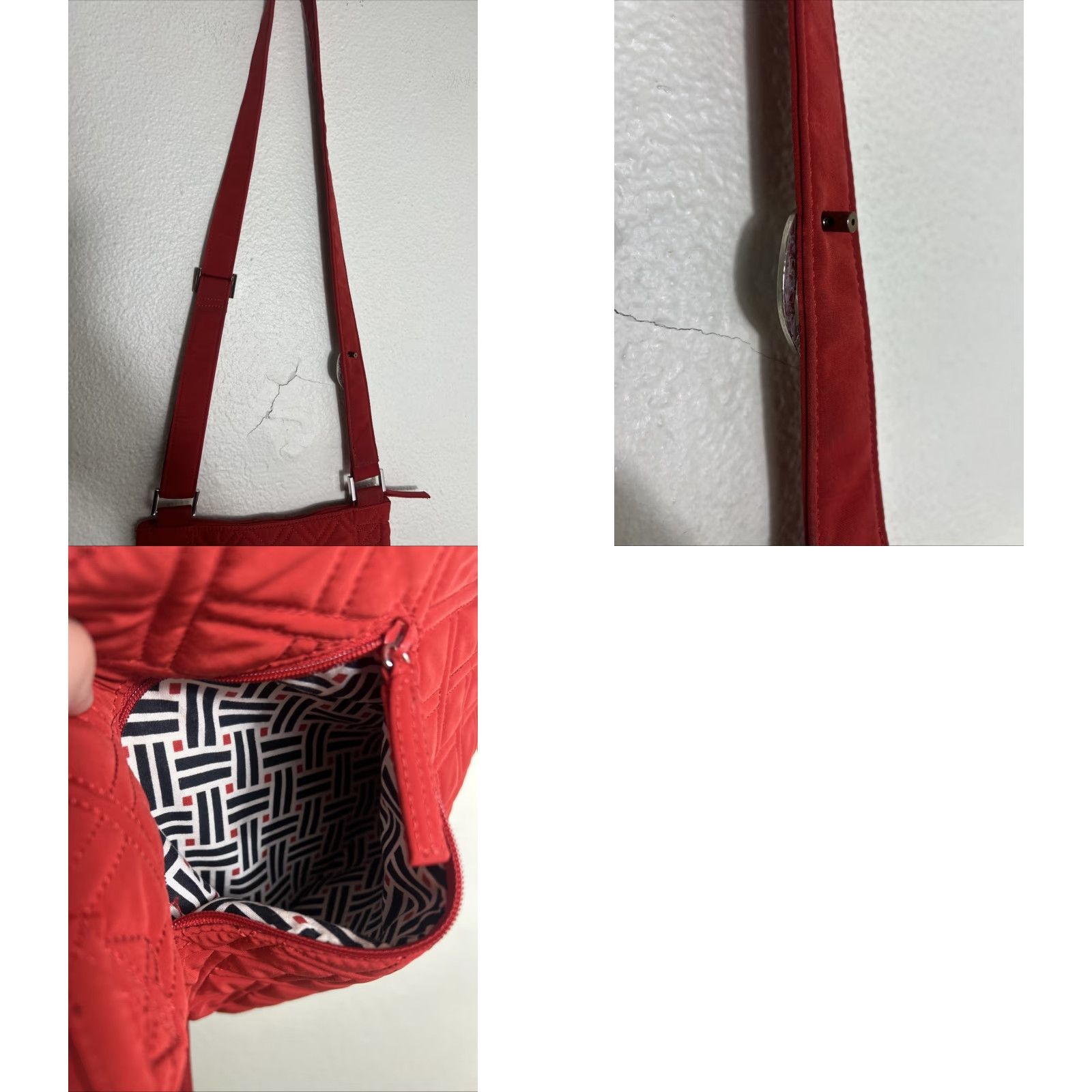 Vera Bradley Vera Bradley Crossbody Bag Medium Hipster Microfiber Red Womens Retired Pattern 10x11 Size ONE SIZE - 10 Thumbnail