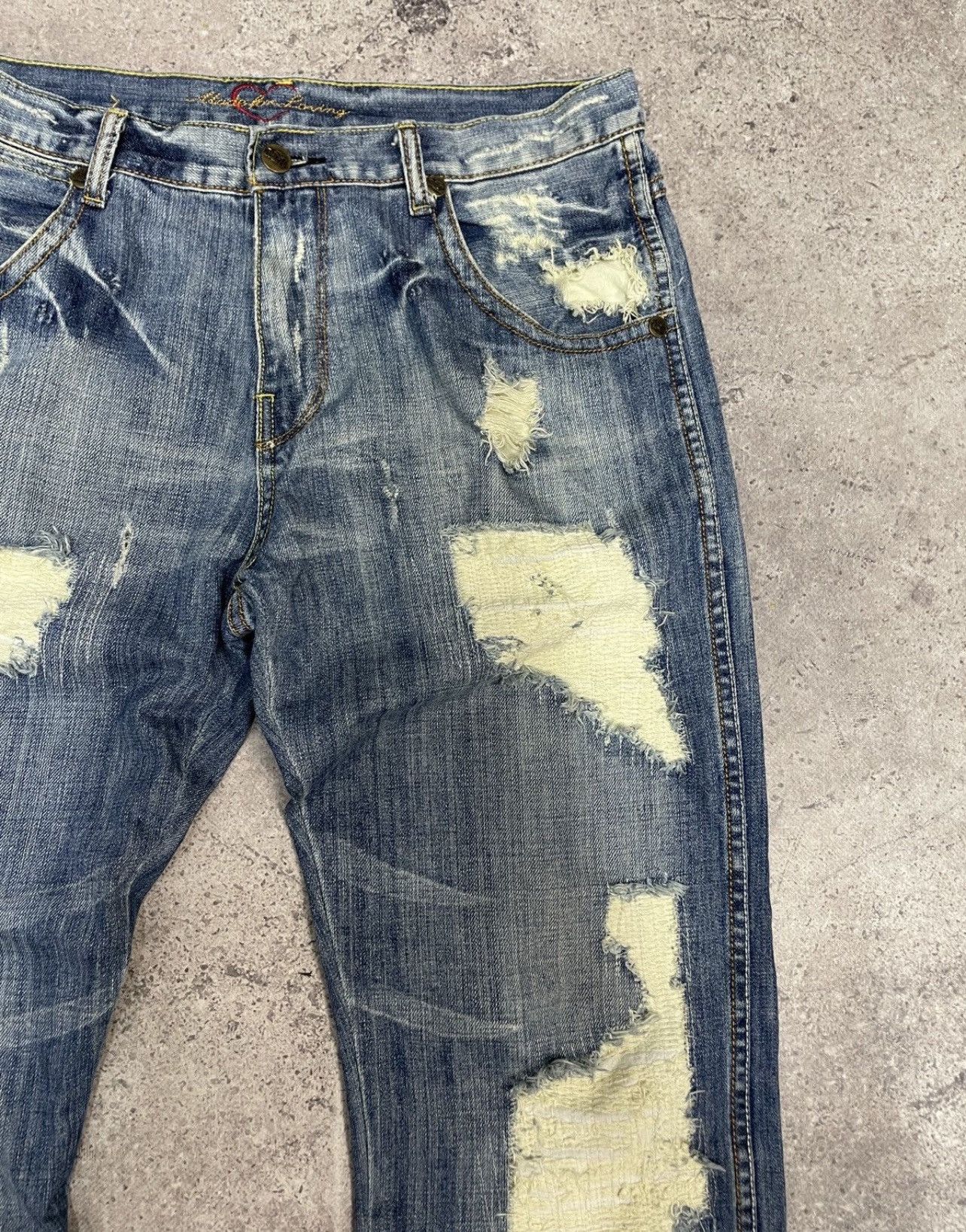 G-Star Vintage 00s Junya Watanabe Style Distressed Jeans Pants Size US 32 / EU 48 - 7 Thumbnail