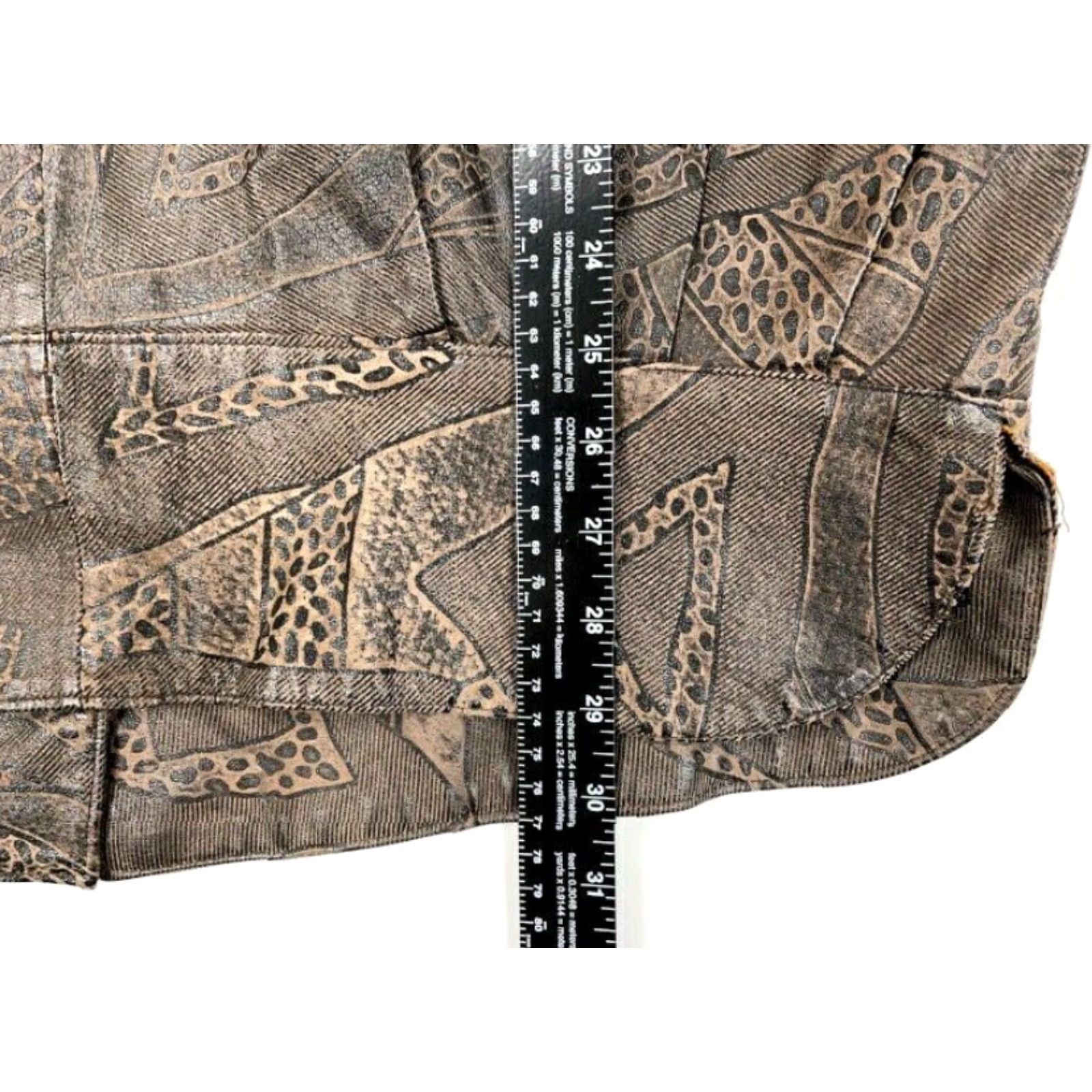 Vintage VINTAGE PELLE Brown Geometric Leopard Print Leather Jacket Women's Medium 90s Hipster Size M / US 6-8 / IT 42-44 - 6 Thumbnail